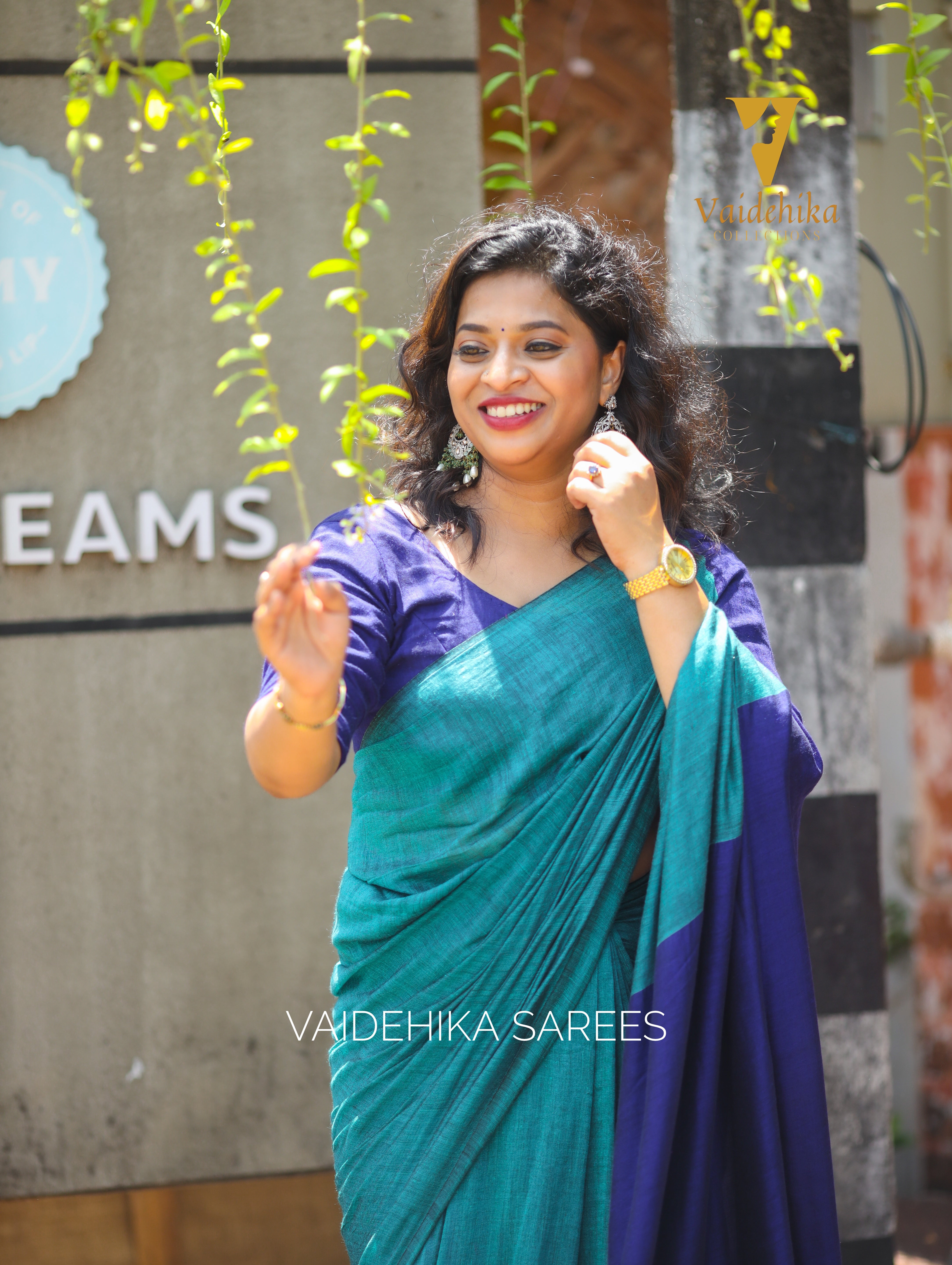 AMRUTHA BLUE SAREE Thrift-VCK012