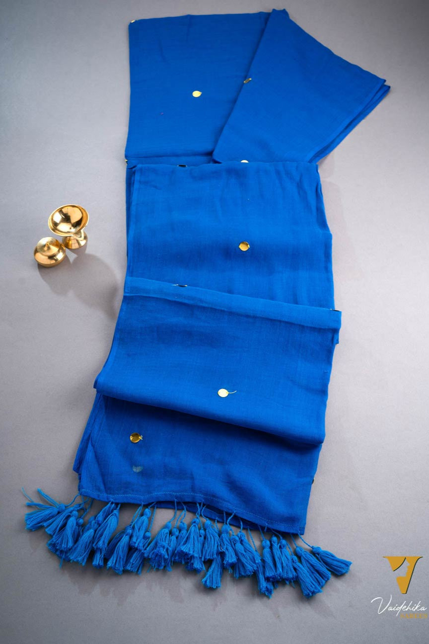 Chumak Gini Blue Saree Thrift-VCM330