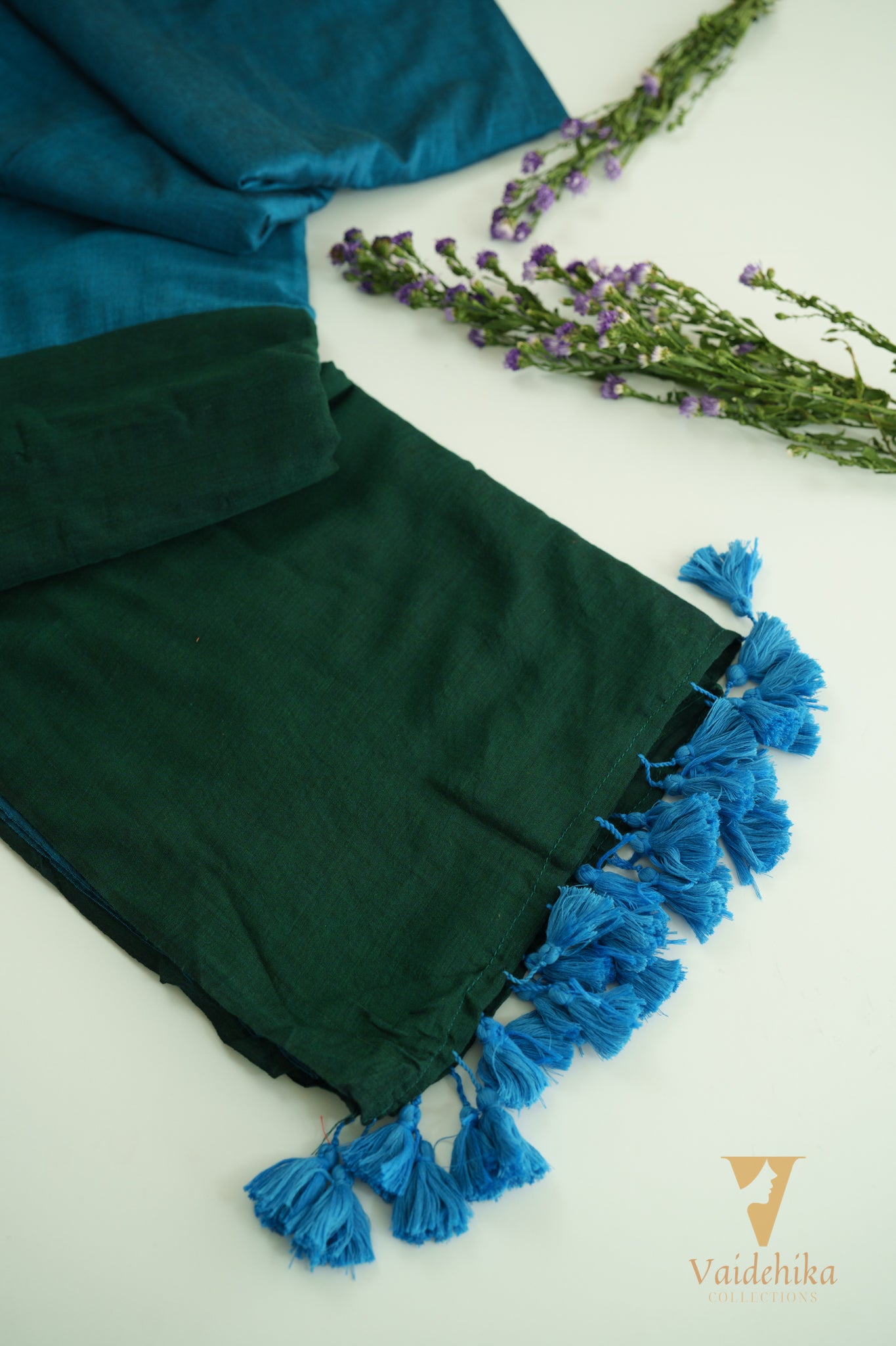 AMRUTHA BLUE AND GREEN SAREE-VCK009