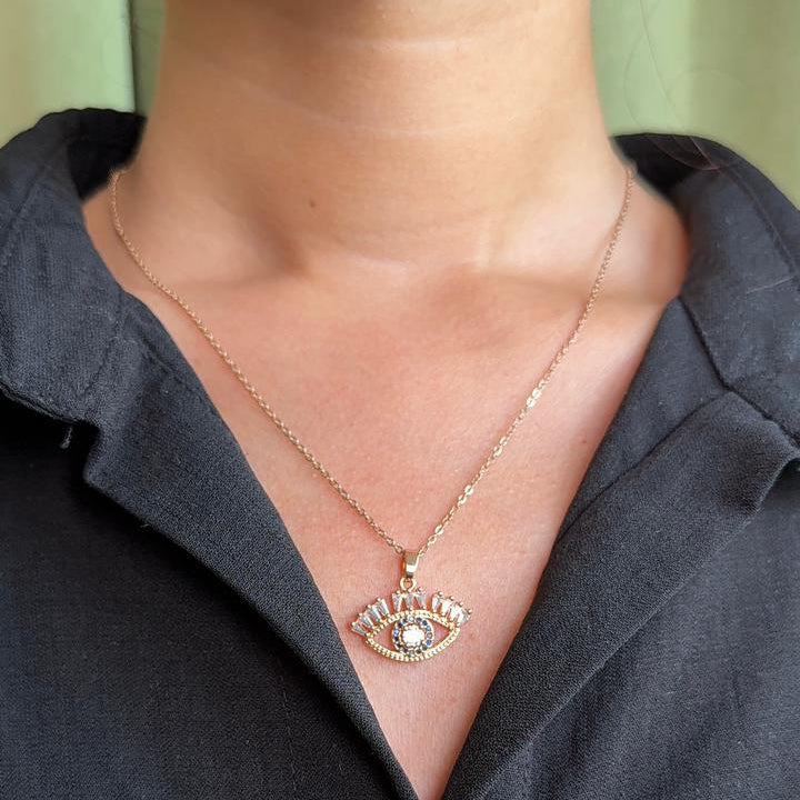 Evil-Eye Spark Necklace-VJAT011