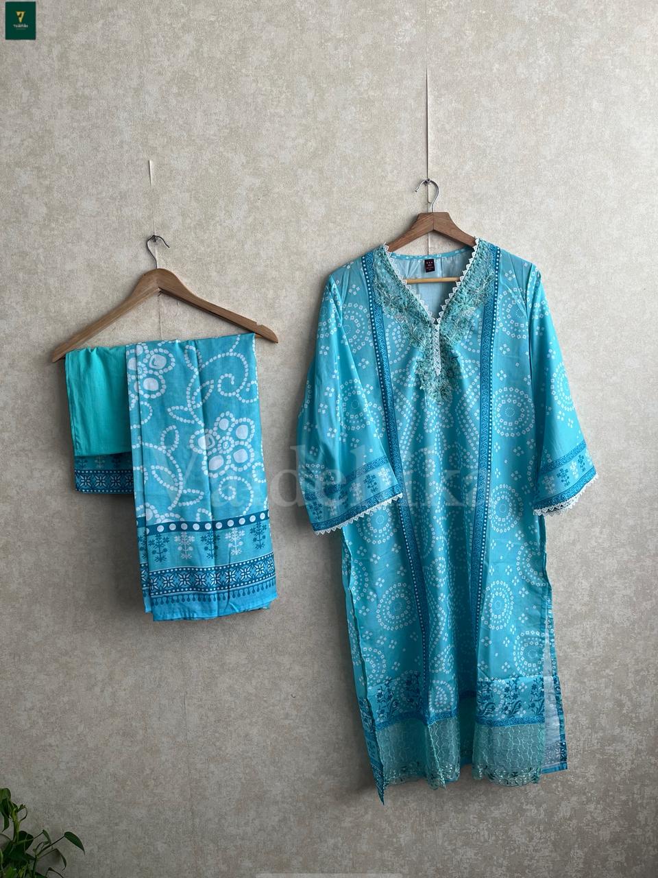 Aqua Printed Salwar Set -SL002