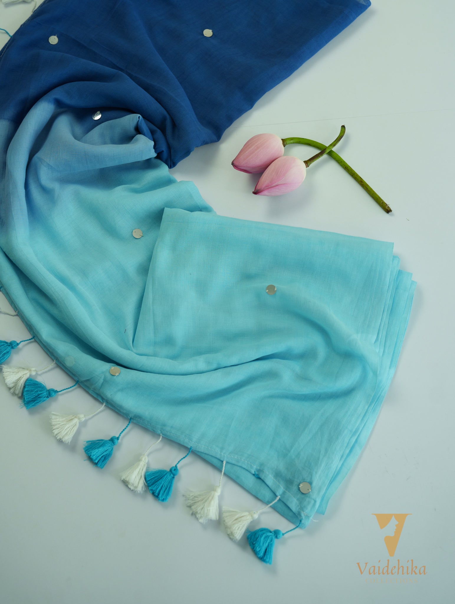 MIYA BLUE SAREE- PMCDSSQDB1