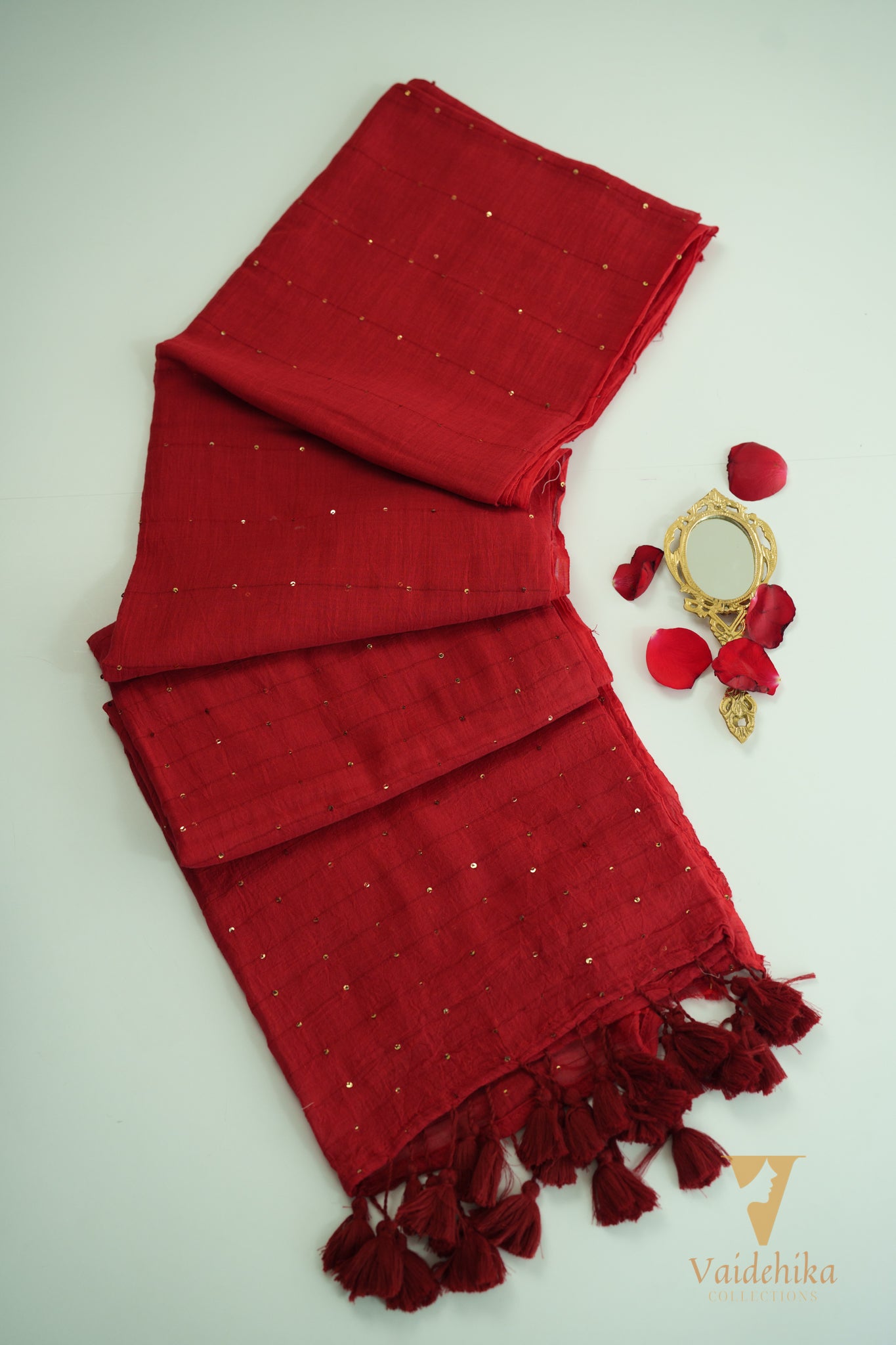 Pattas Maroon Saree-VCM322