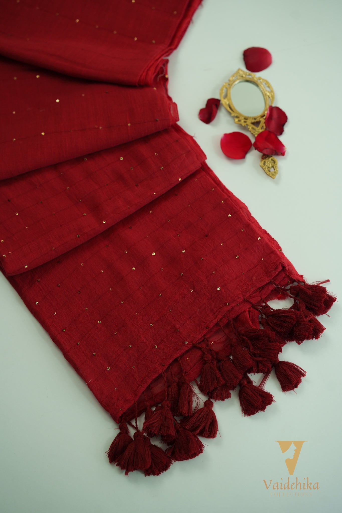 Pattas Maroon Saree-VCM322