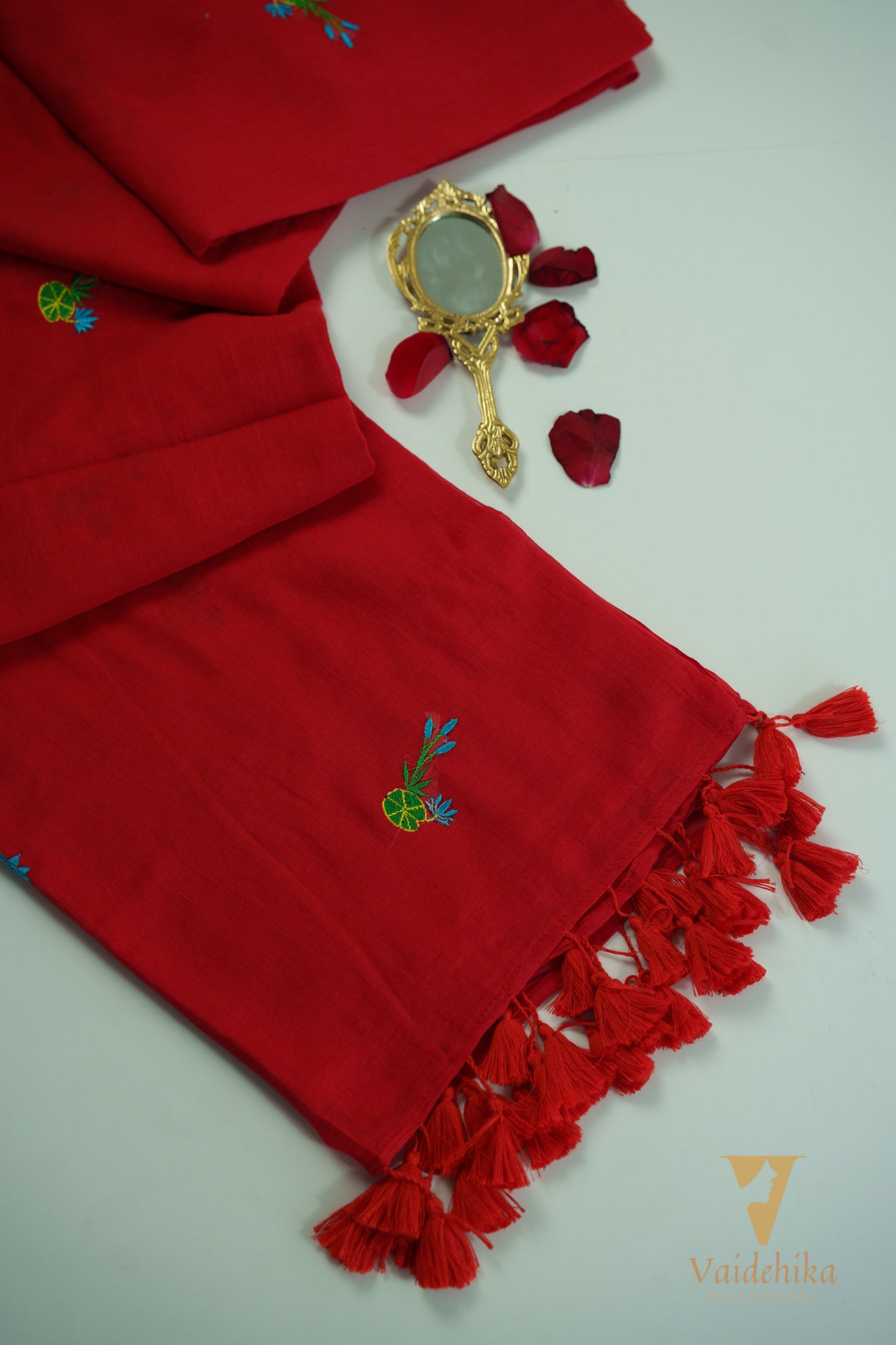 Pallavi Red Saree-VY11