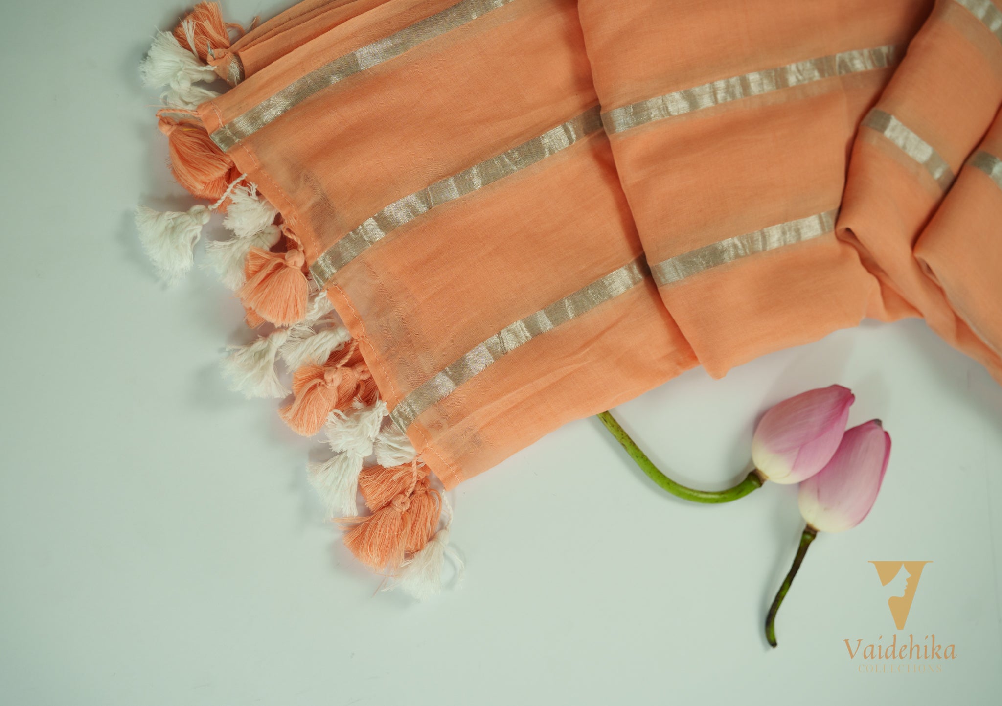 Nithara Orange Saree-VCM154