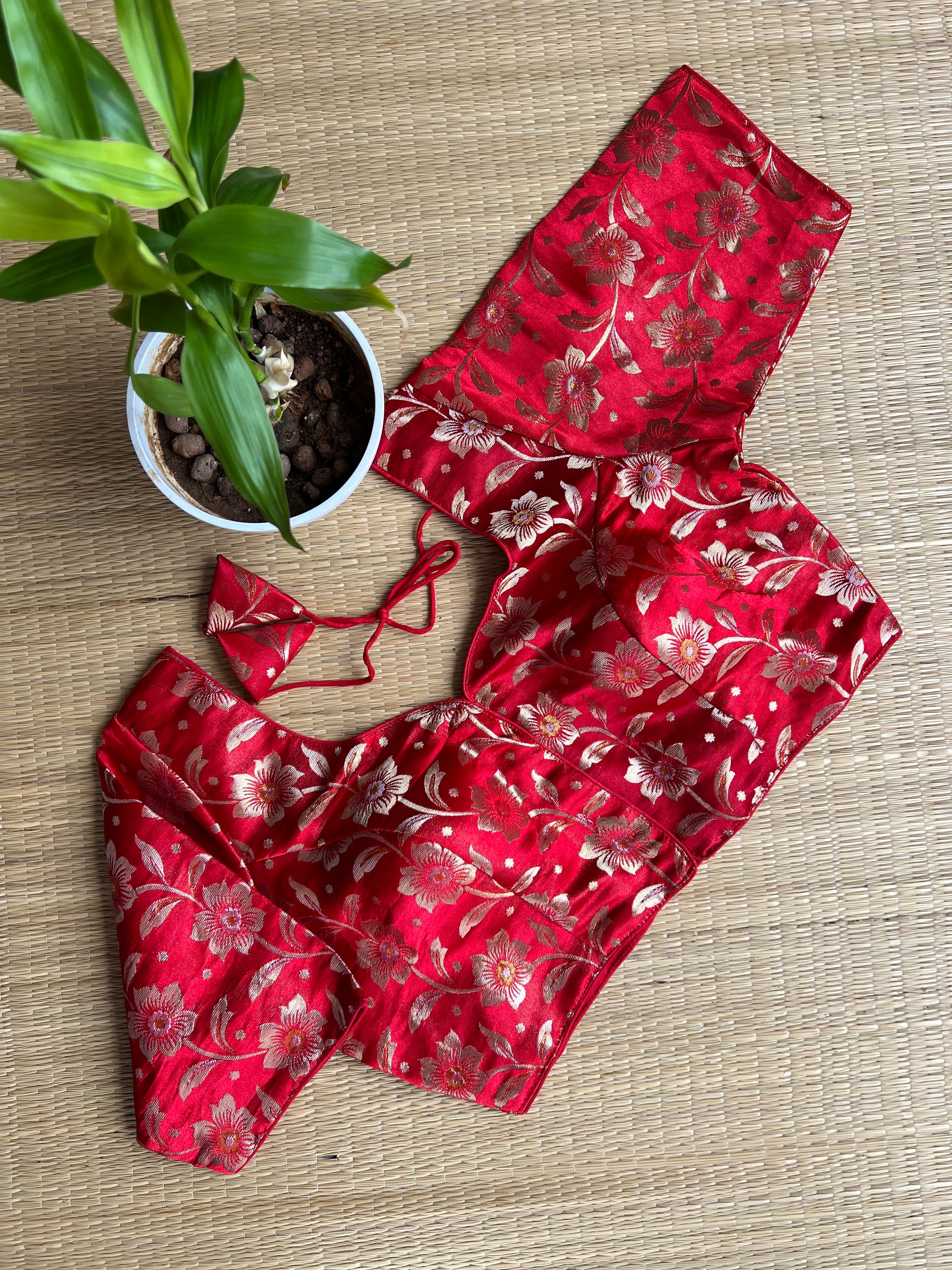 FLORAL BROCADE BLOUSE-VCB019