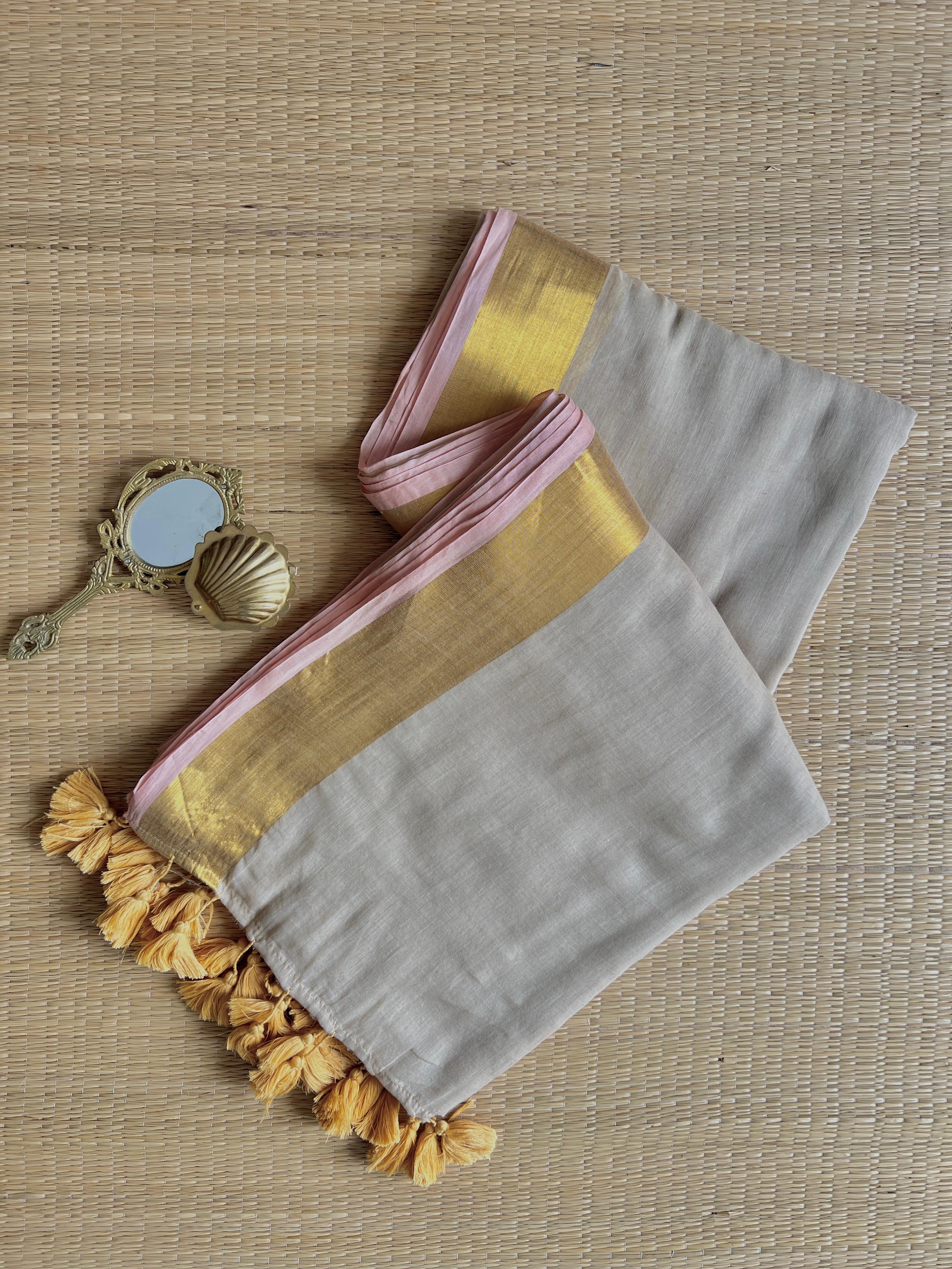 Agni Pastel Pink Saree-VCM118