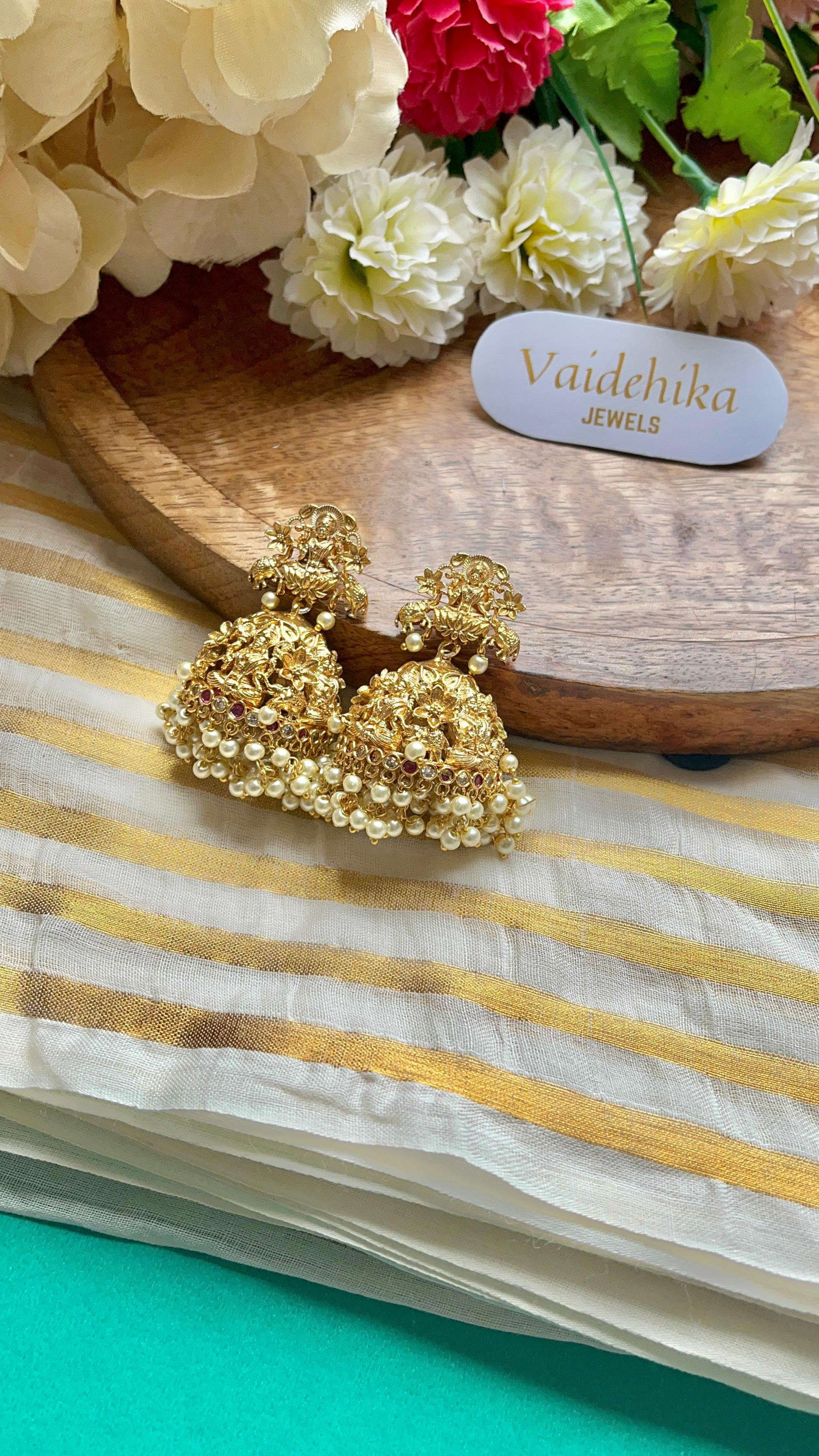 Lakshmi Pearl Jhumka-VJJ006