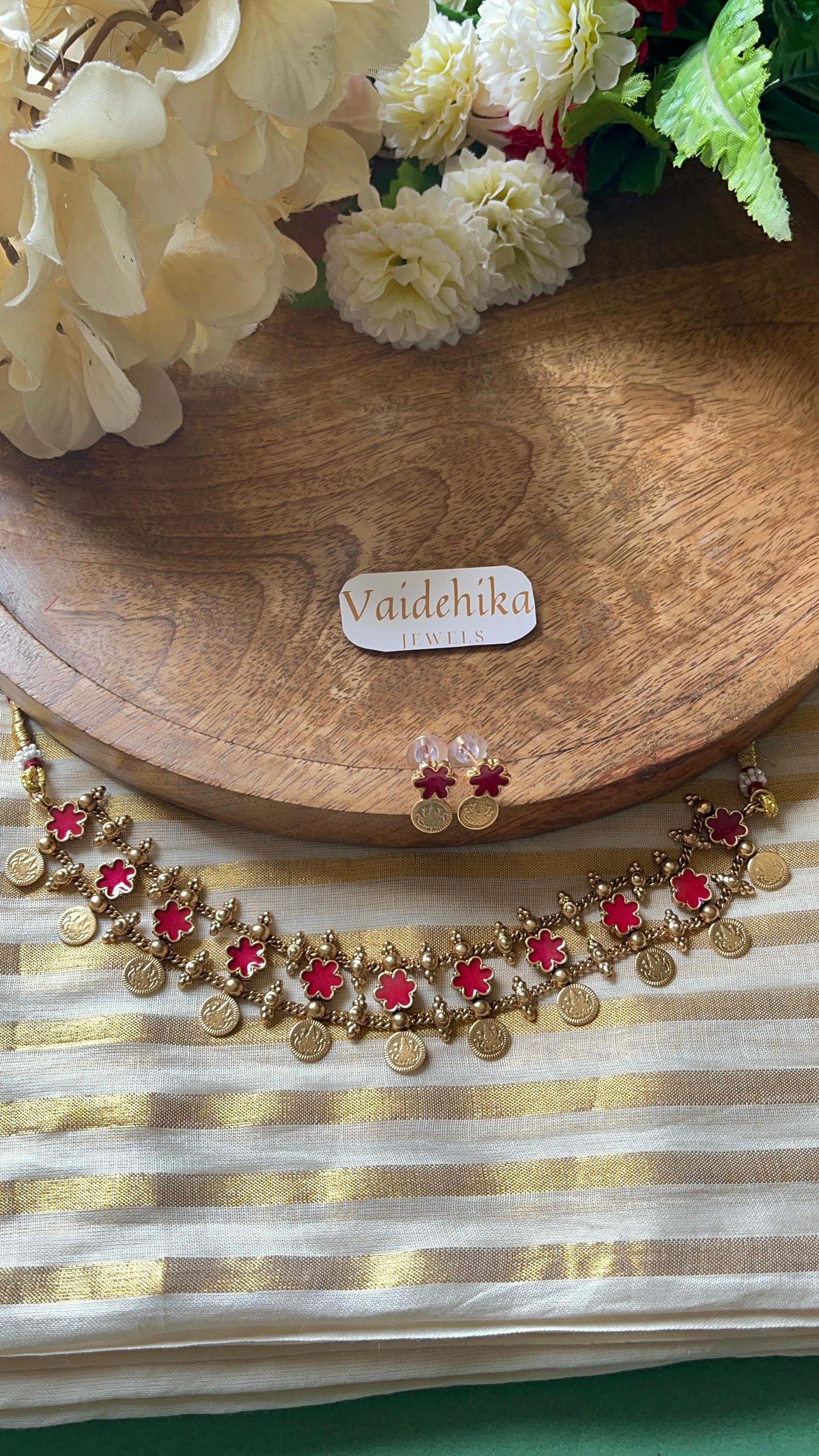 Coin Flower Chocker-VJC114