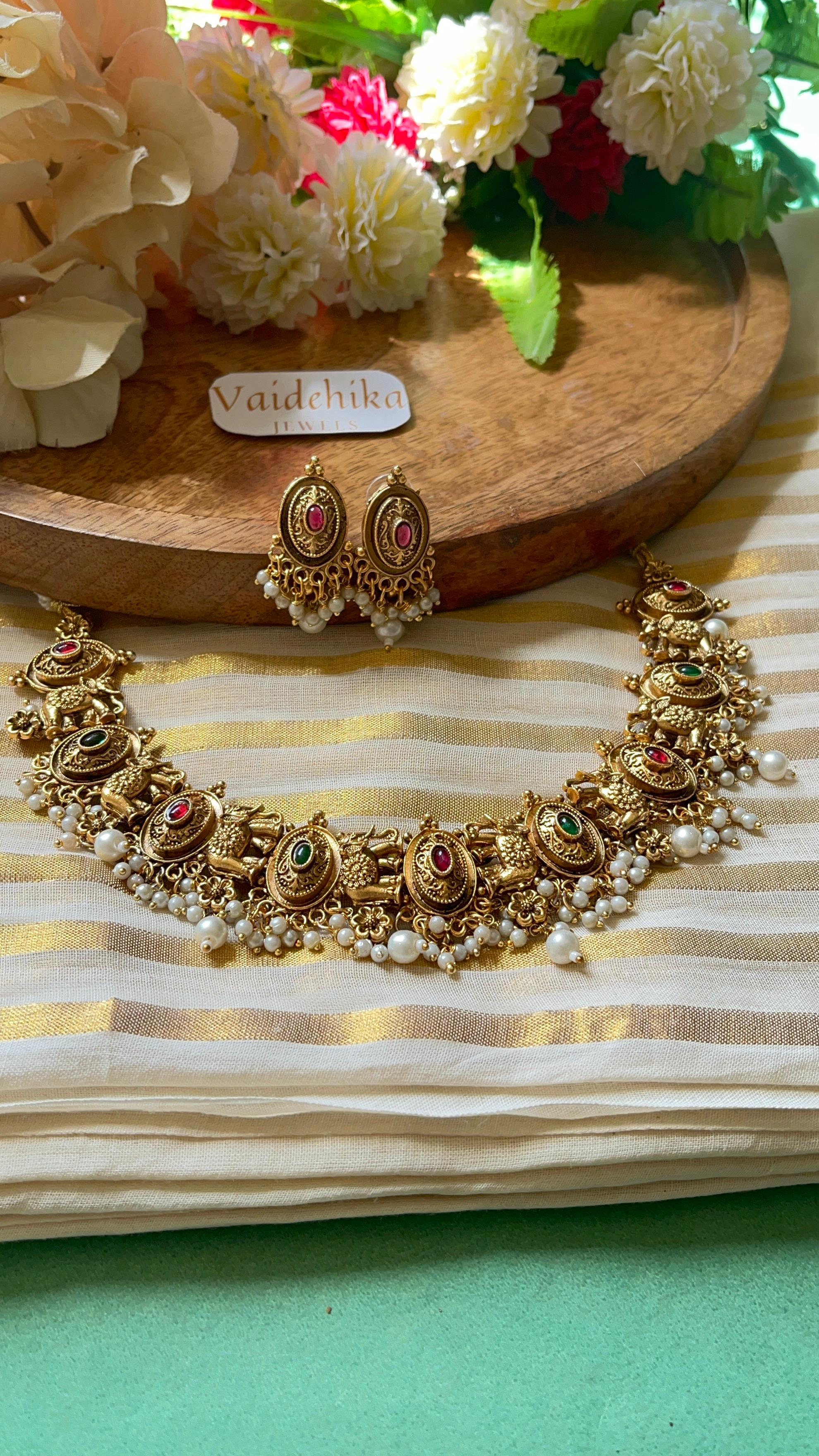 Hathi antique nacklace-VJC117