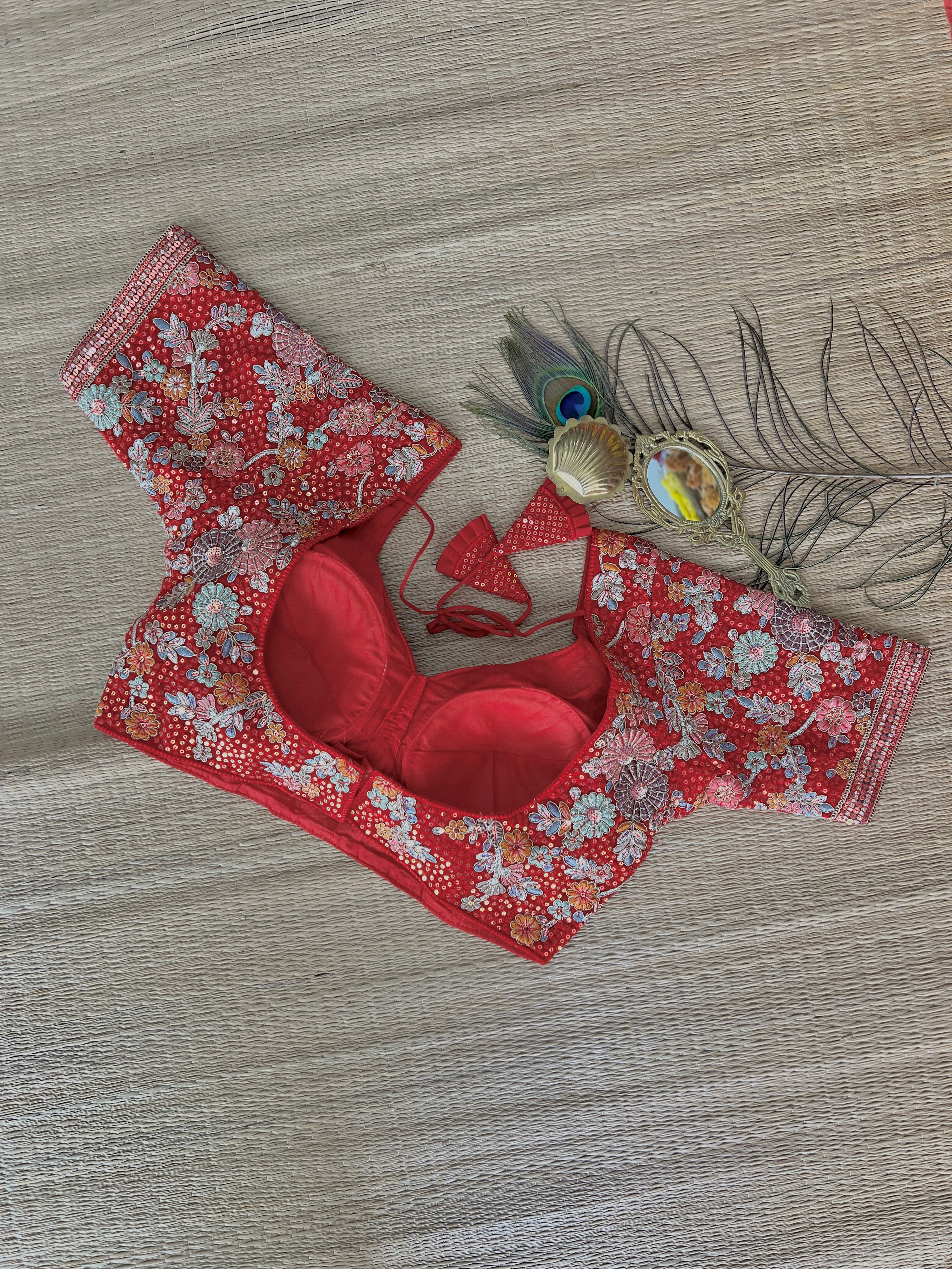SHRUTIKA BRIDAL BLOUSES RED-VCB005