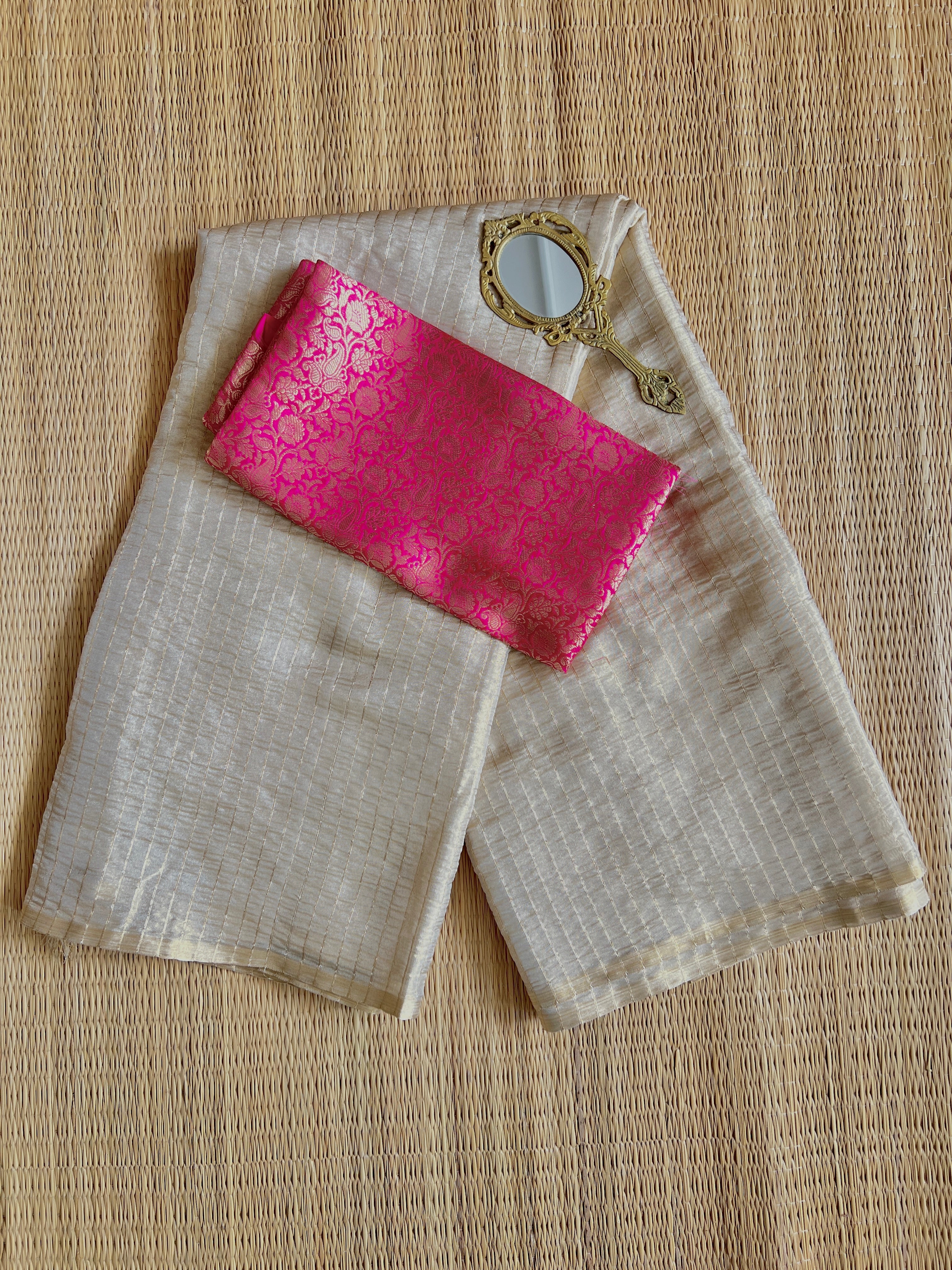 TISSUE SAREE WITH BENARSSI BLOUSE -PBTCRPK1