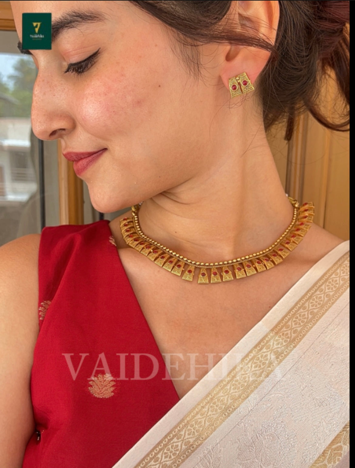 Ruby Charm Necklace-VJN113