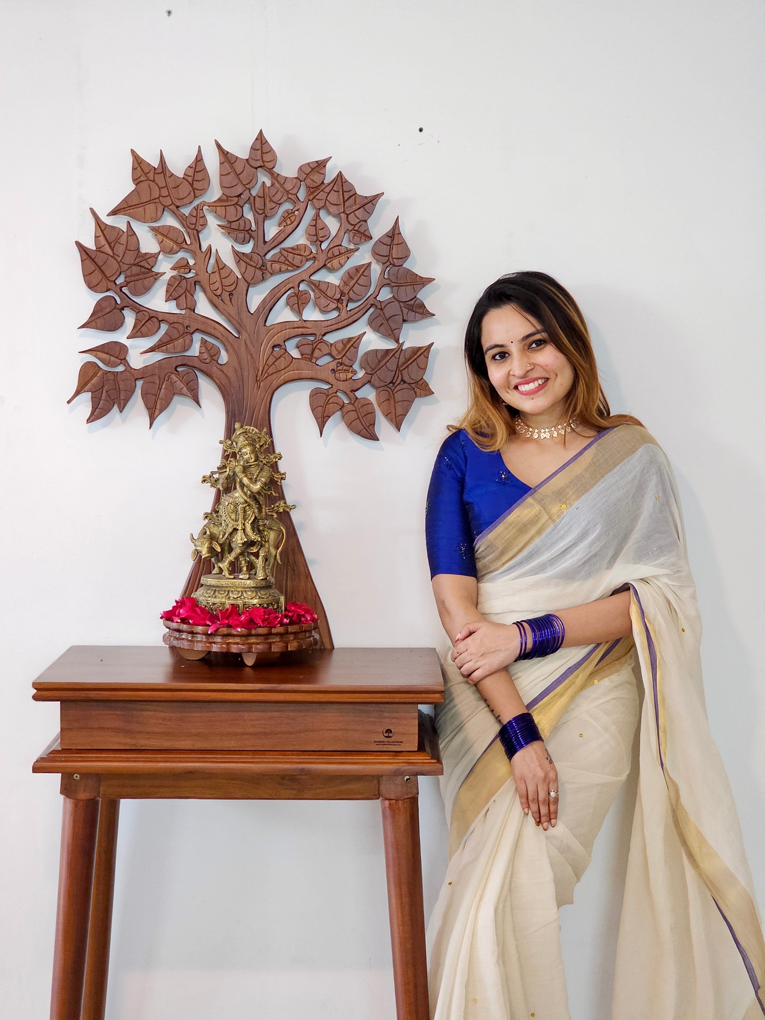 Parvathy Navy Blue Saree - VCM077