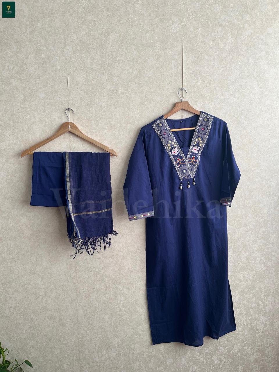 Indigo Embroidered Salwar Set-SL006