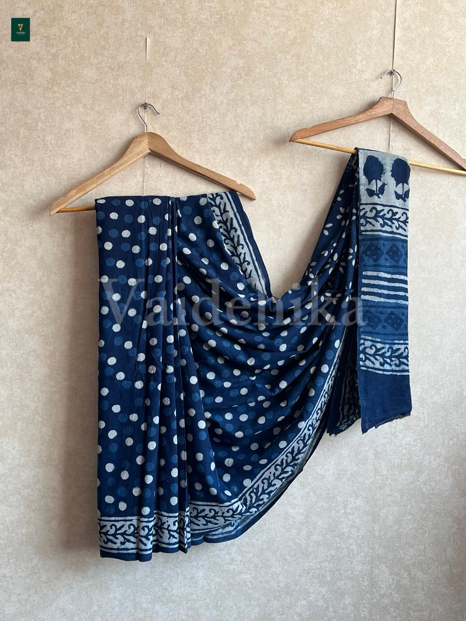 Sarah Indigo Blue Saree-PCB001