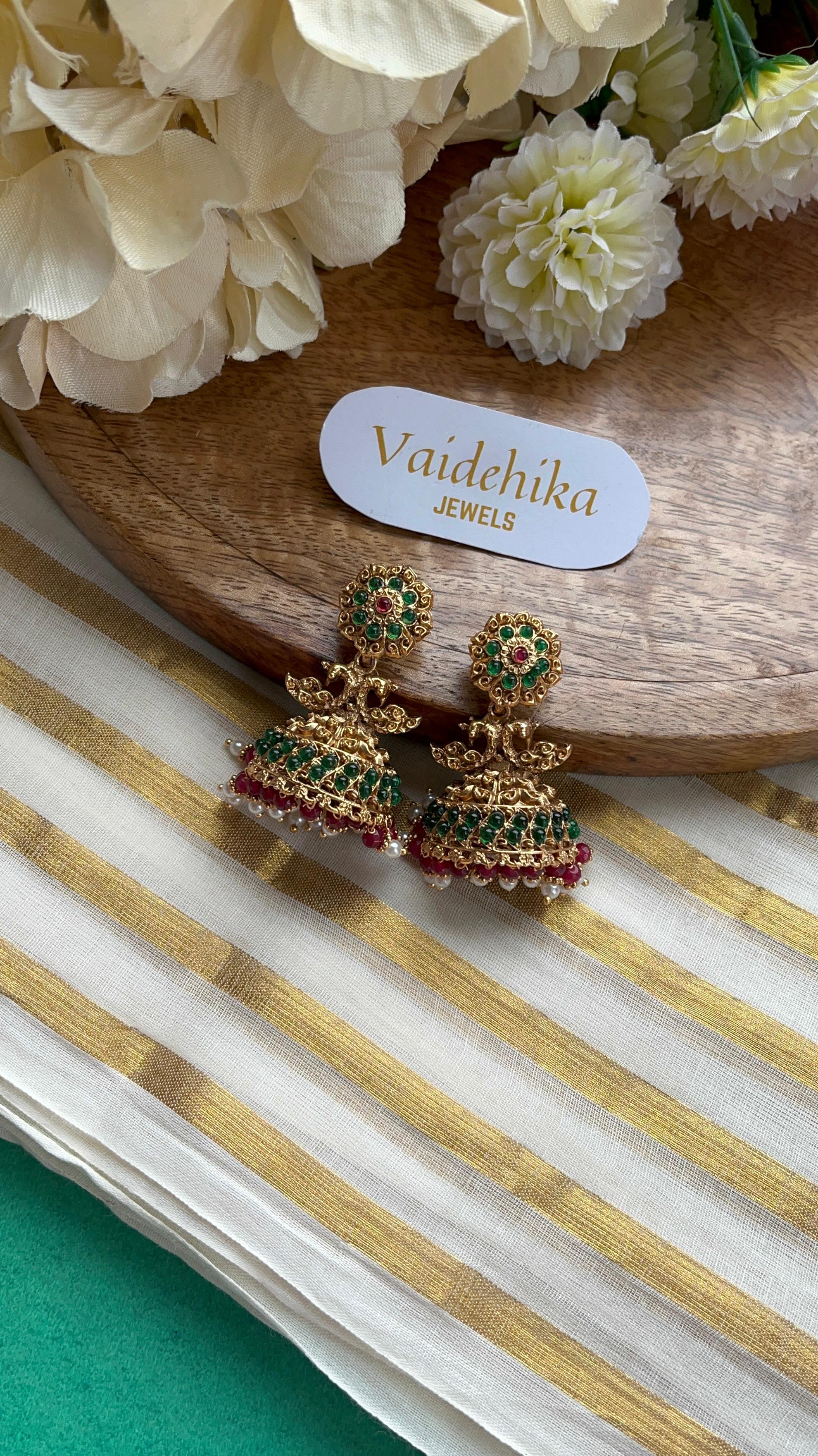 Pushpa Hamsa Jhumka-VJJ003