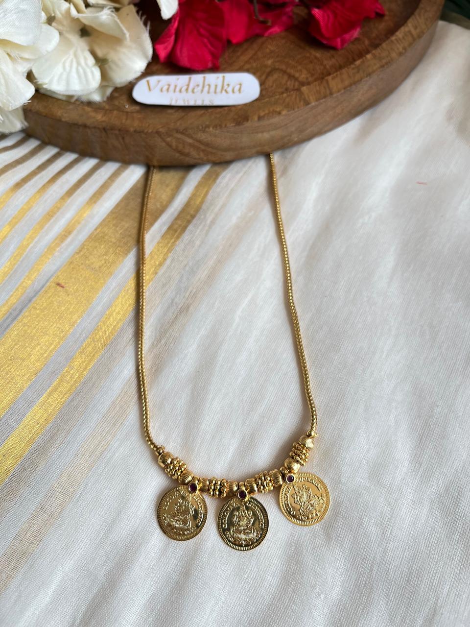 Triveni Coin Necklace-VJTC02