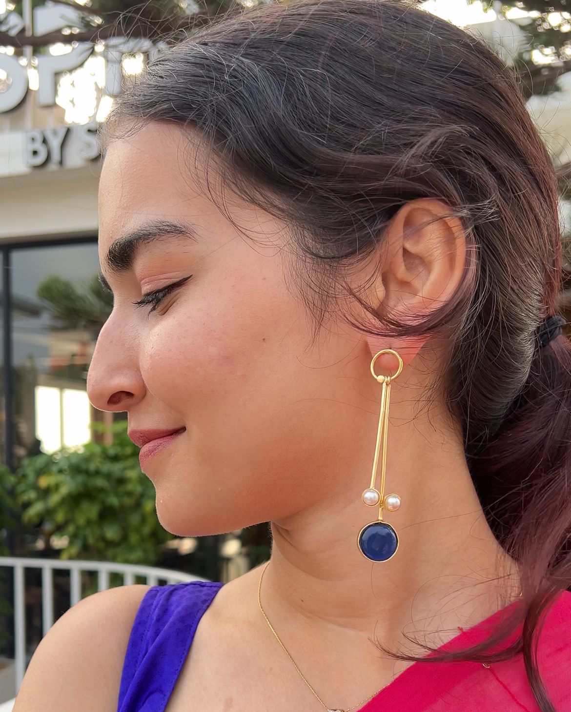 Blue Orbit Earrings- VJLE03