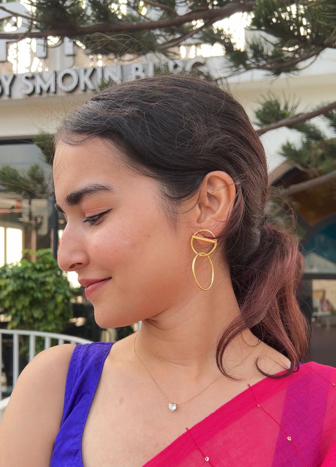 Golden Bloom Drop Earrings- VJLE05