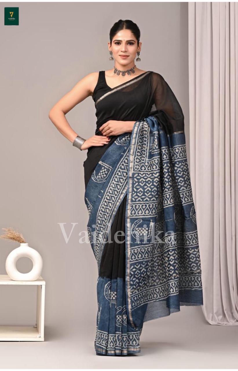 Blue Noir Saree-VY06