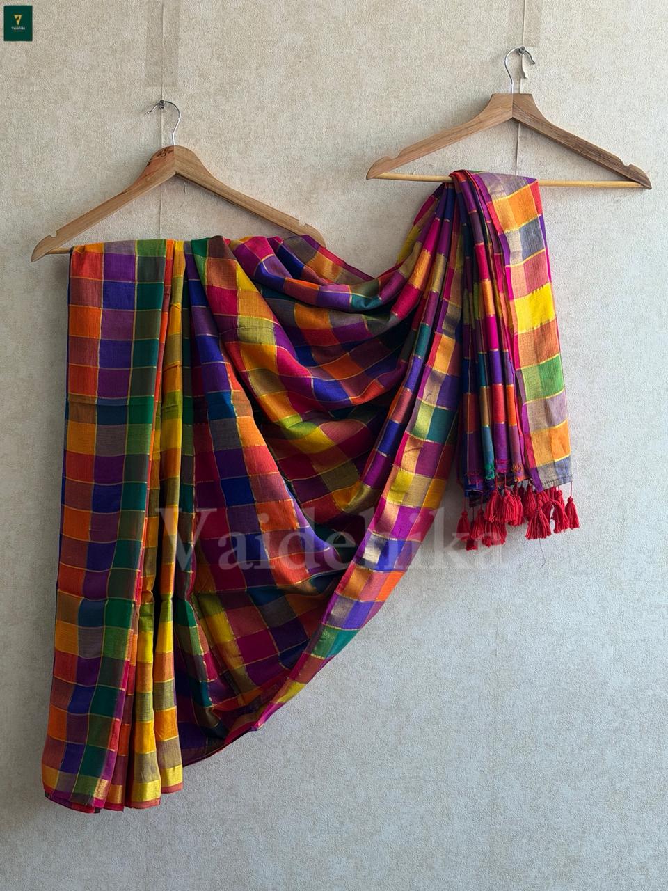 Madras Check Saree-VY21