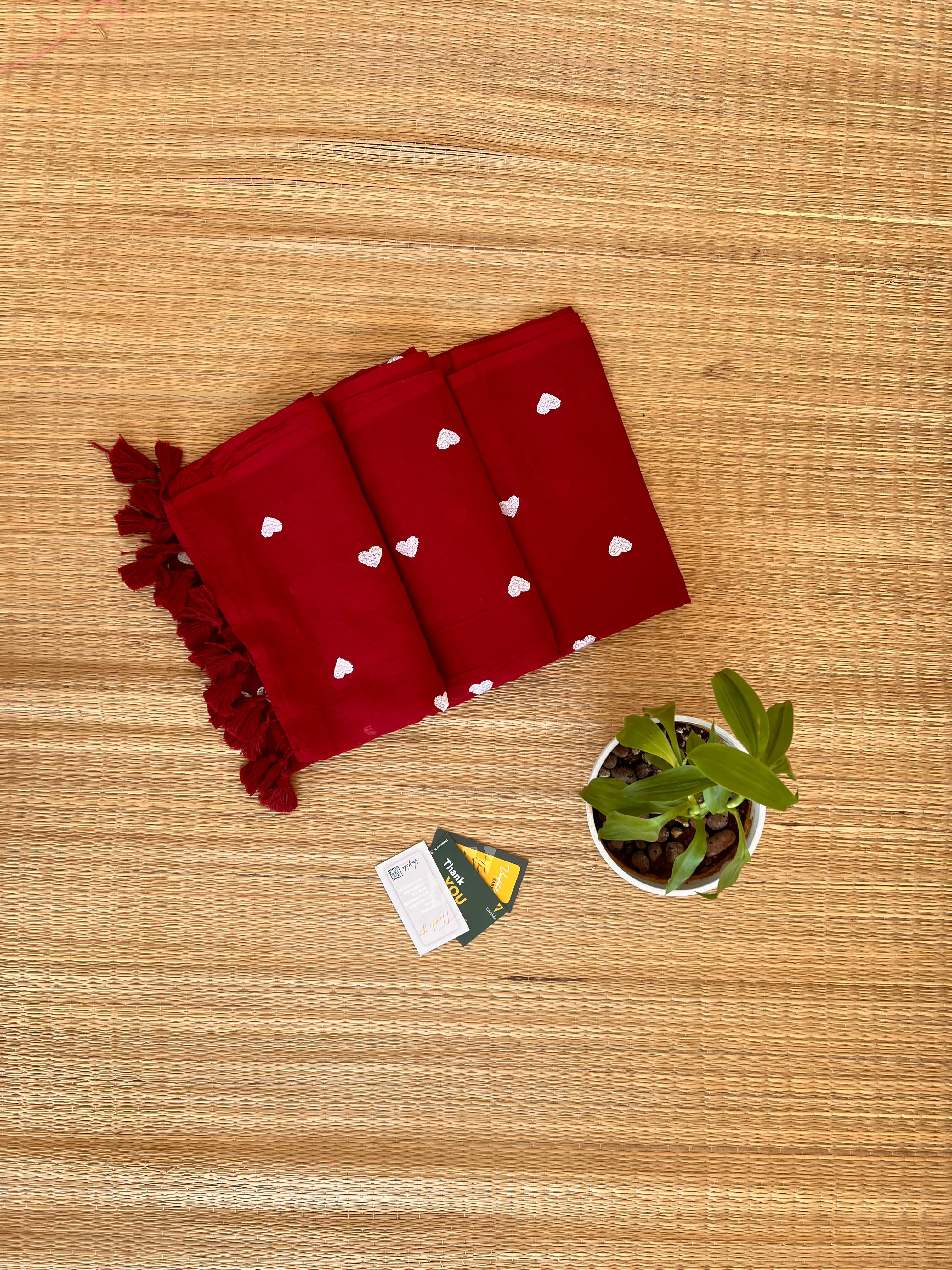 DILSE MAROON SAREE-VCM369