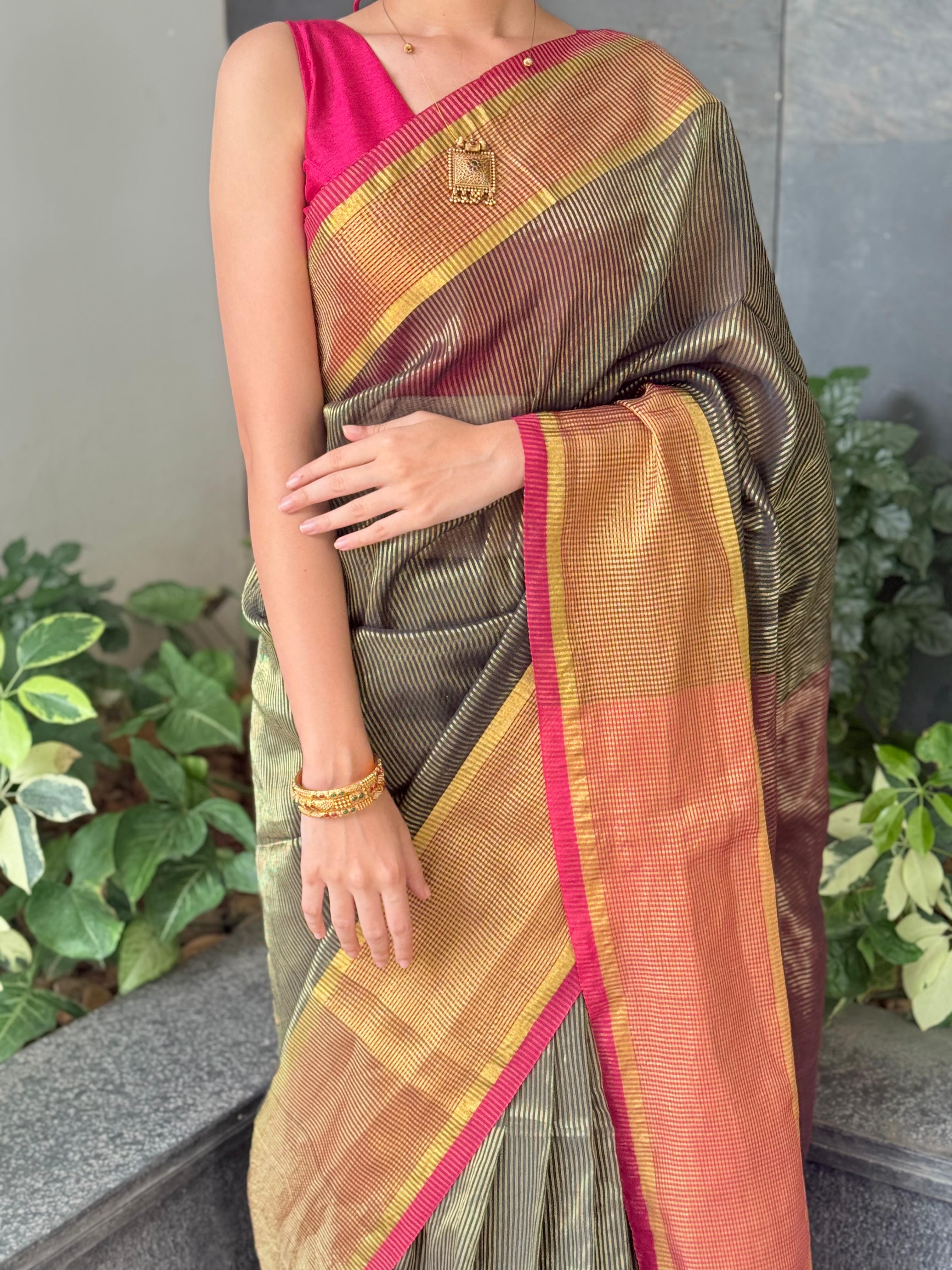 Zari Blossom Saree Thrift- VCT035