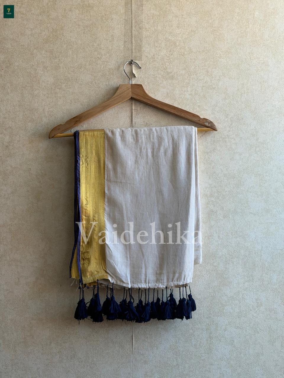 Madhuri White Saree-PMCNBW1