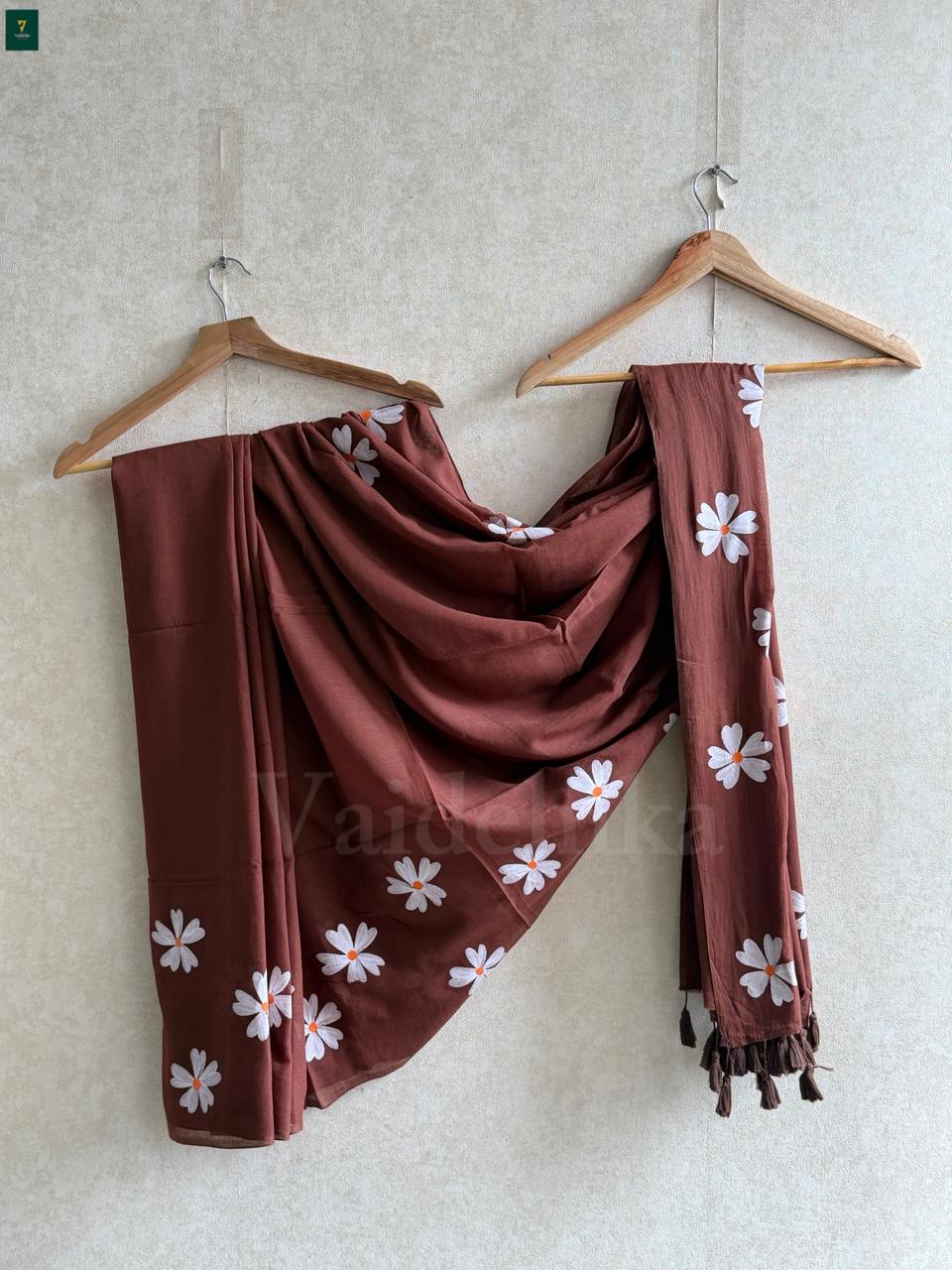 PAARICHATHAM BROWN SAREE-VCM343