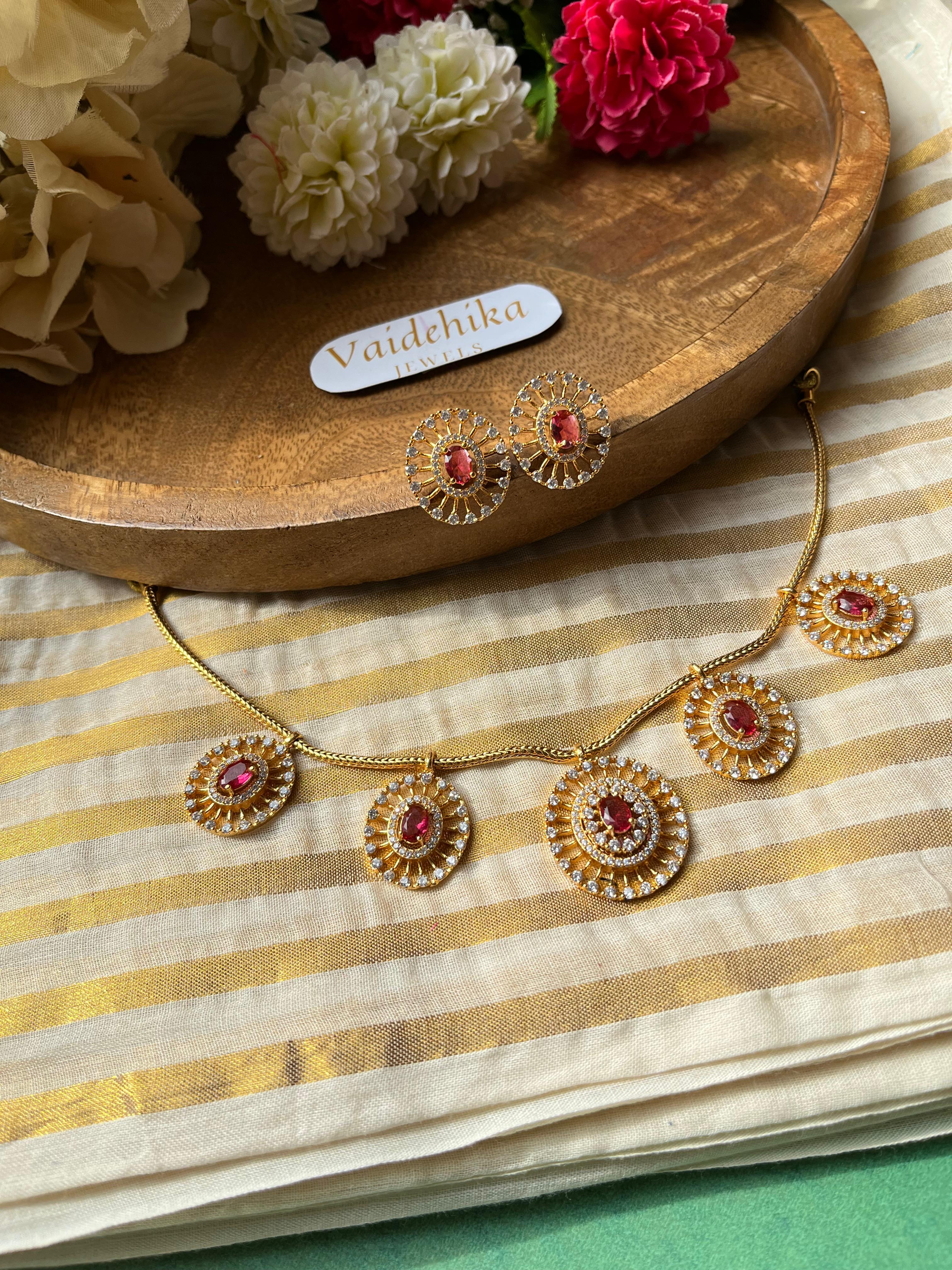 Ruby Radiance Necklace-VJAD018