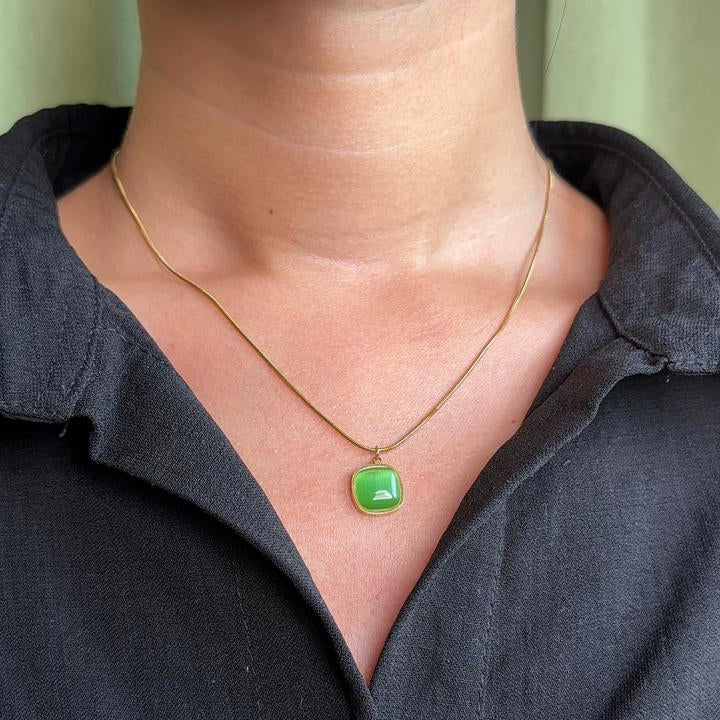 Moonlit Green Necklace-VJAT014