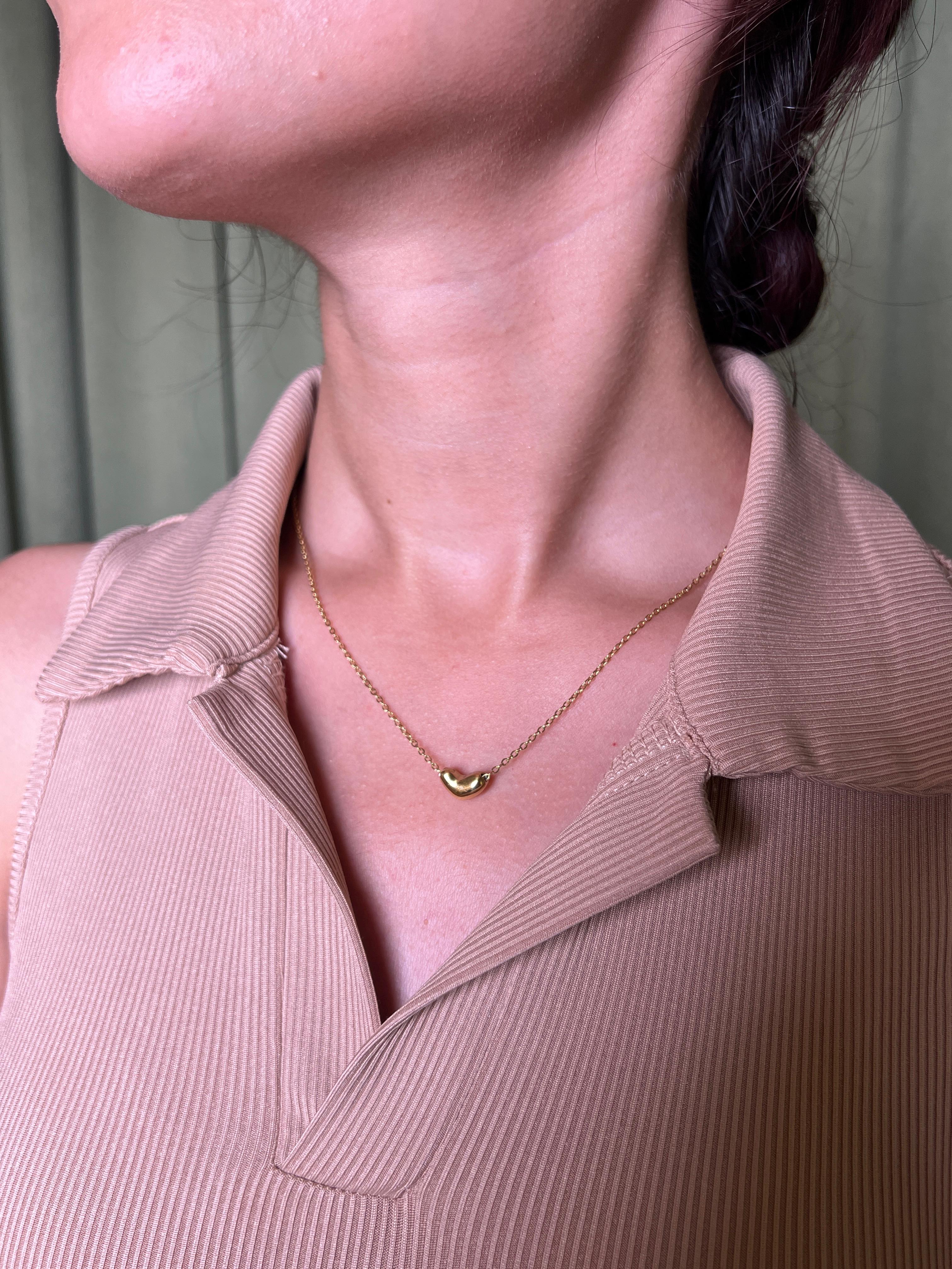 Bean Heart Necklace-VJAT029