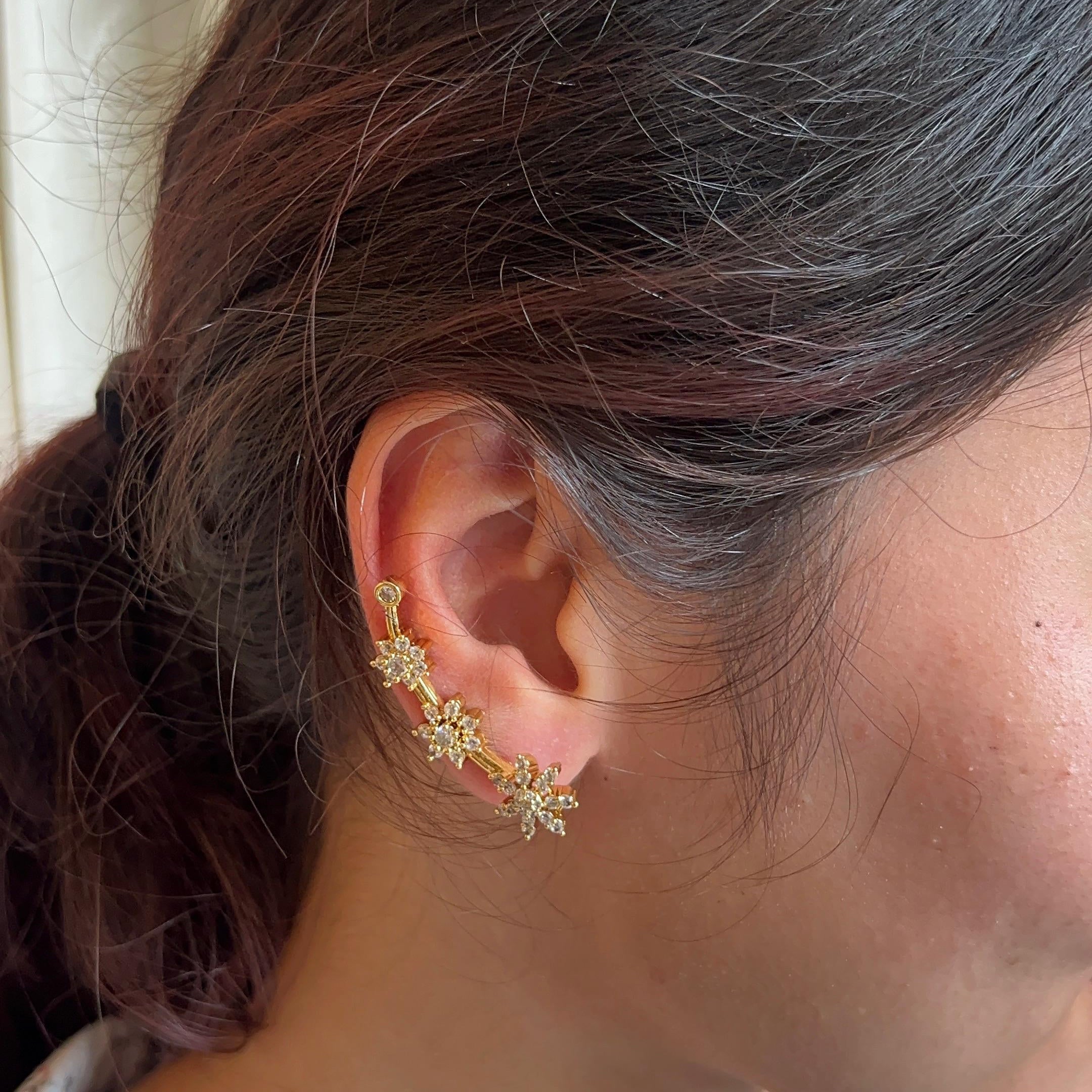 Tri-flower AD Earcuff-VJEC032