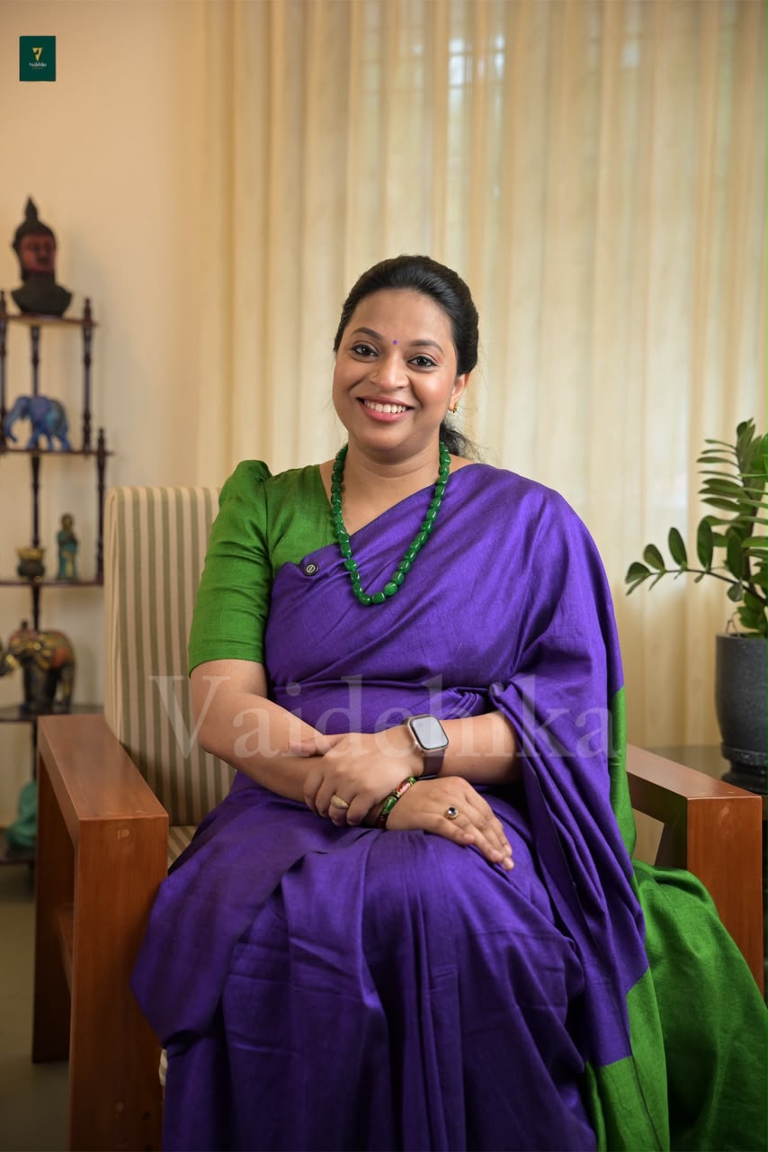 Neelanjali Purple And Green Saree Thrift-VT46