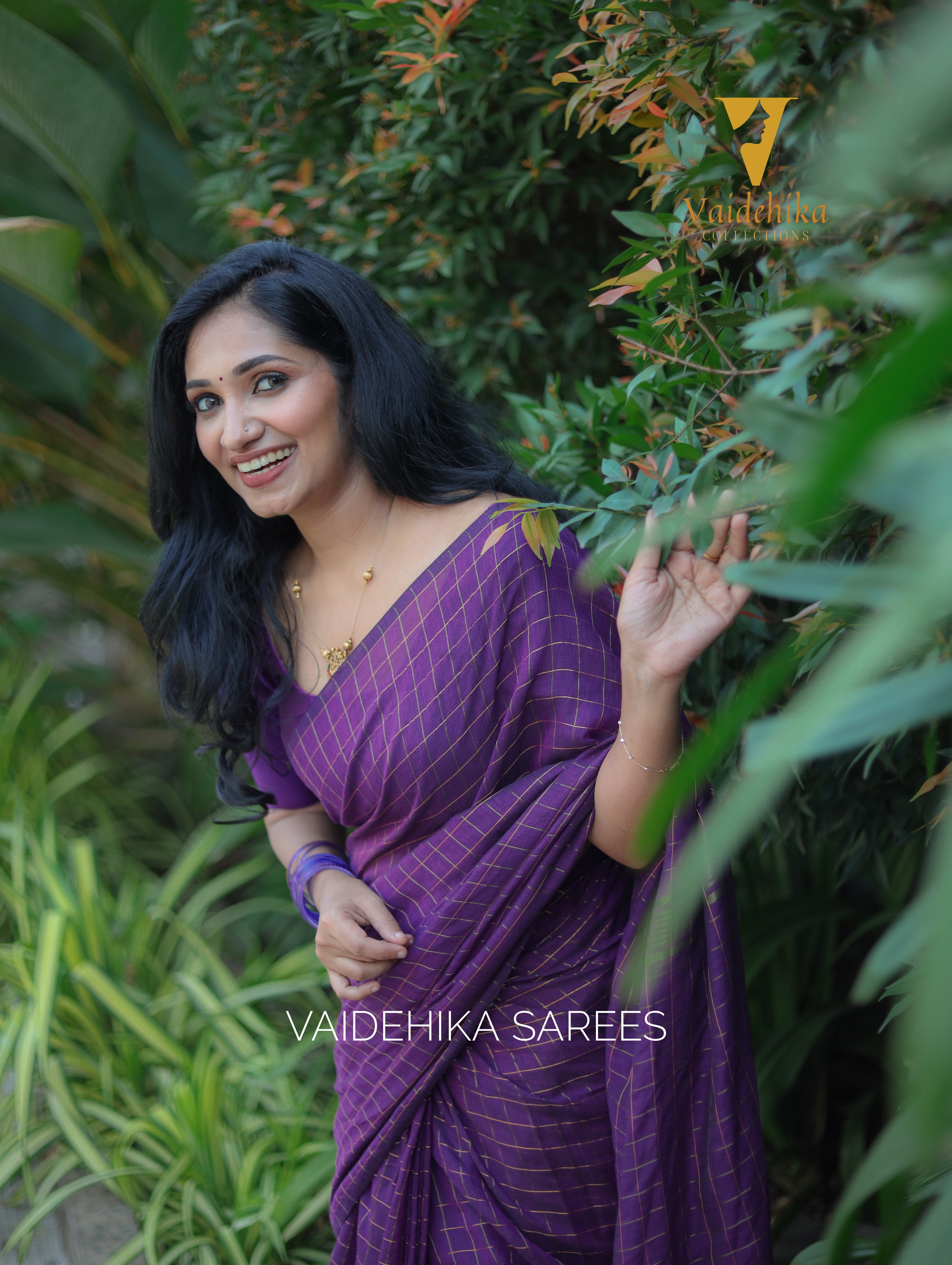 Nandini Purple Saree Thrift-VCM179