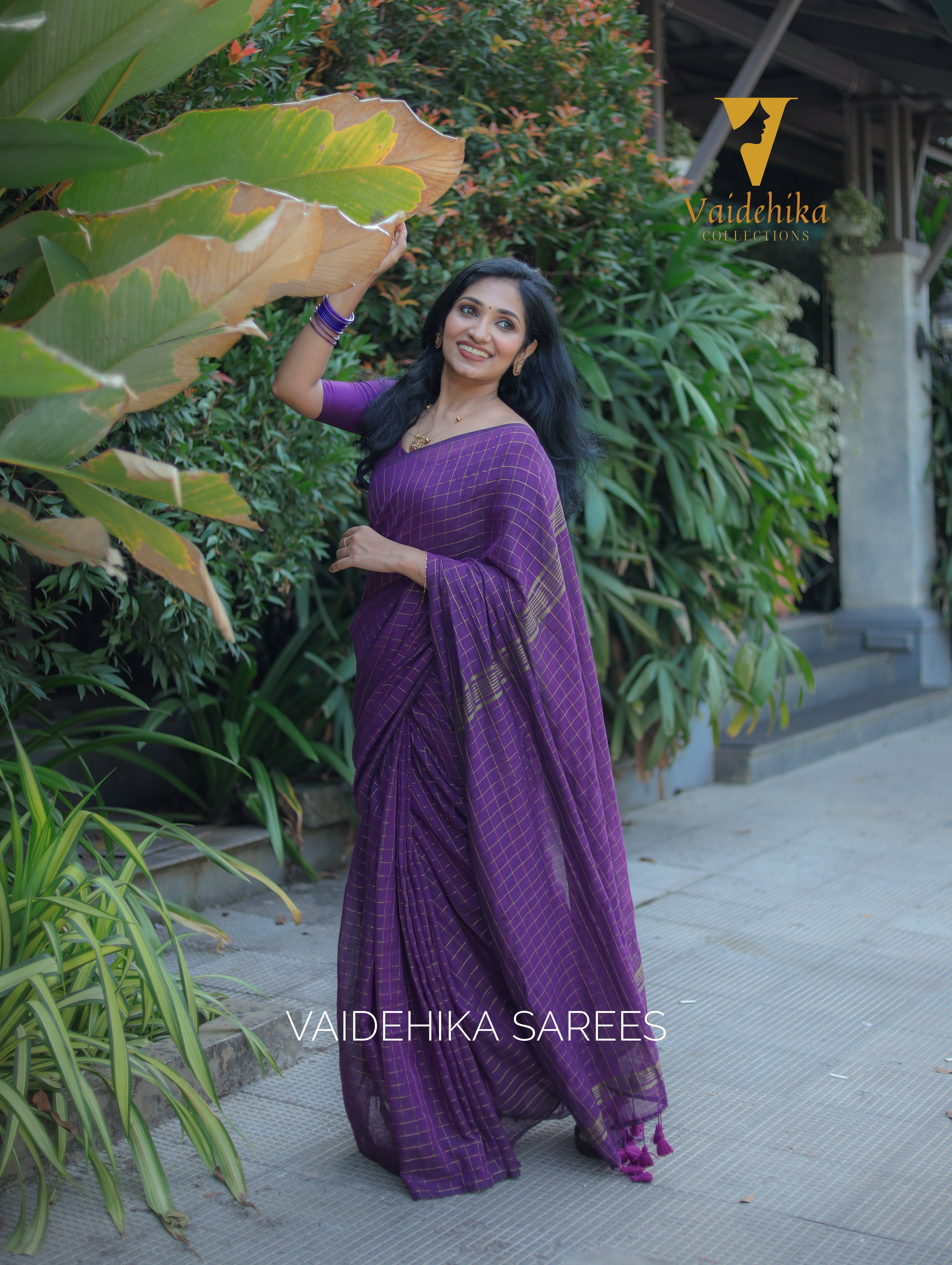 Nandini Purple Saree Thrift-VCM179