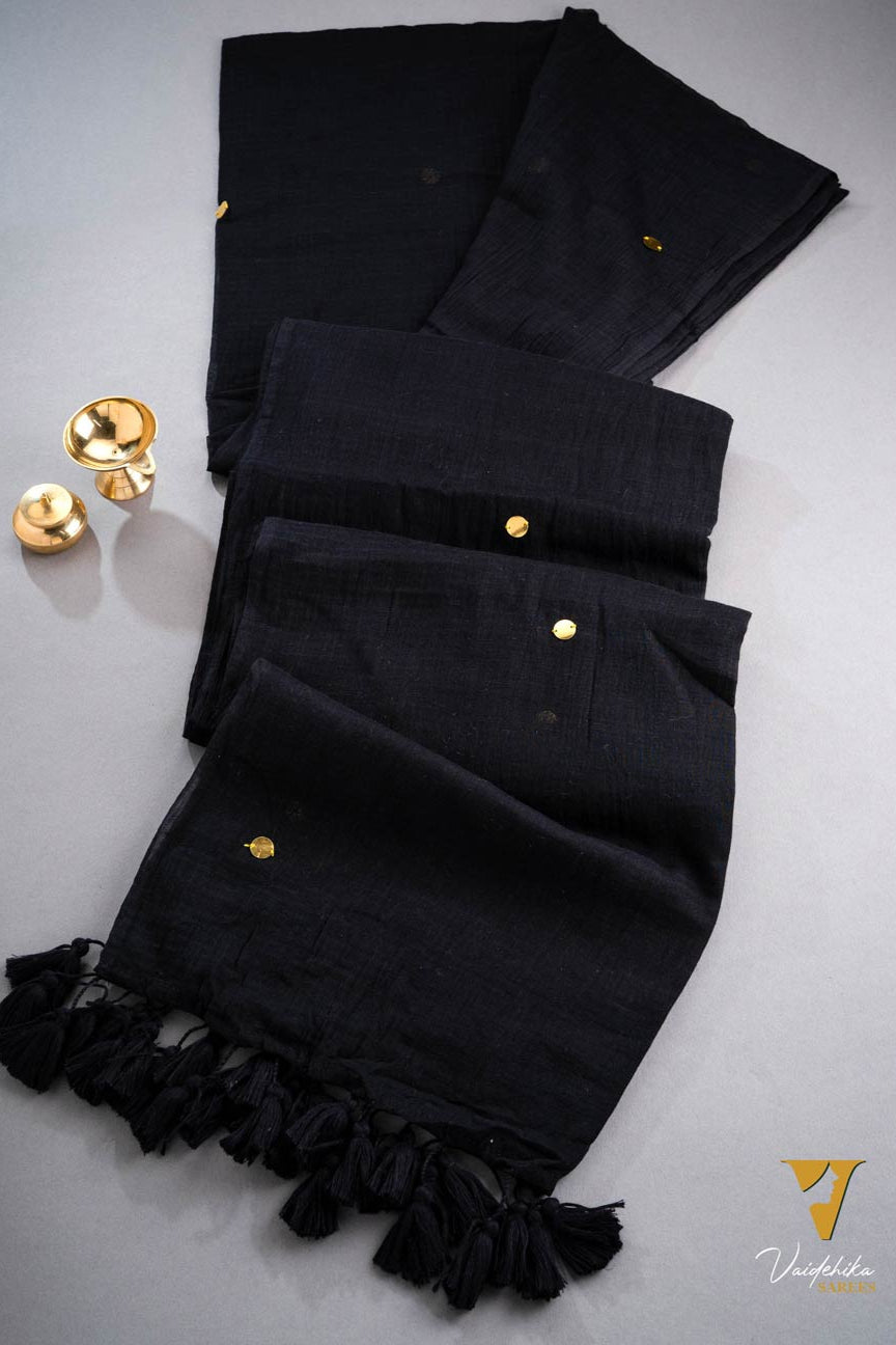 CHUMAK GINI BLACK SAREE-VCM057