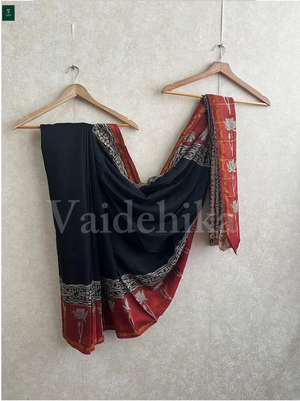 MAHESHWARI SILK RED-MSRS1