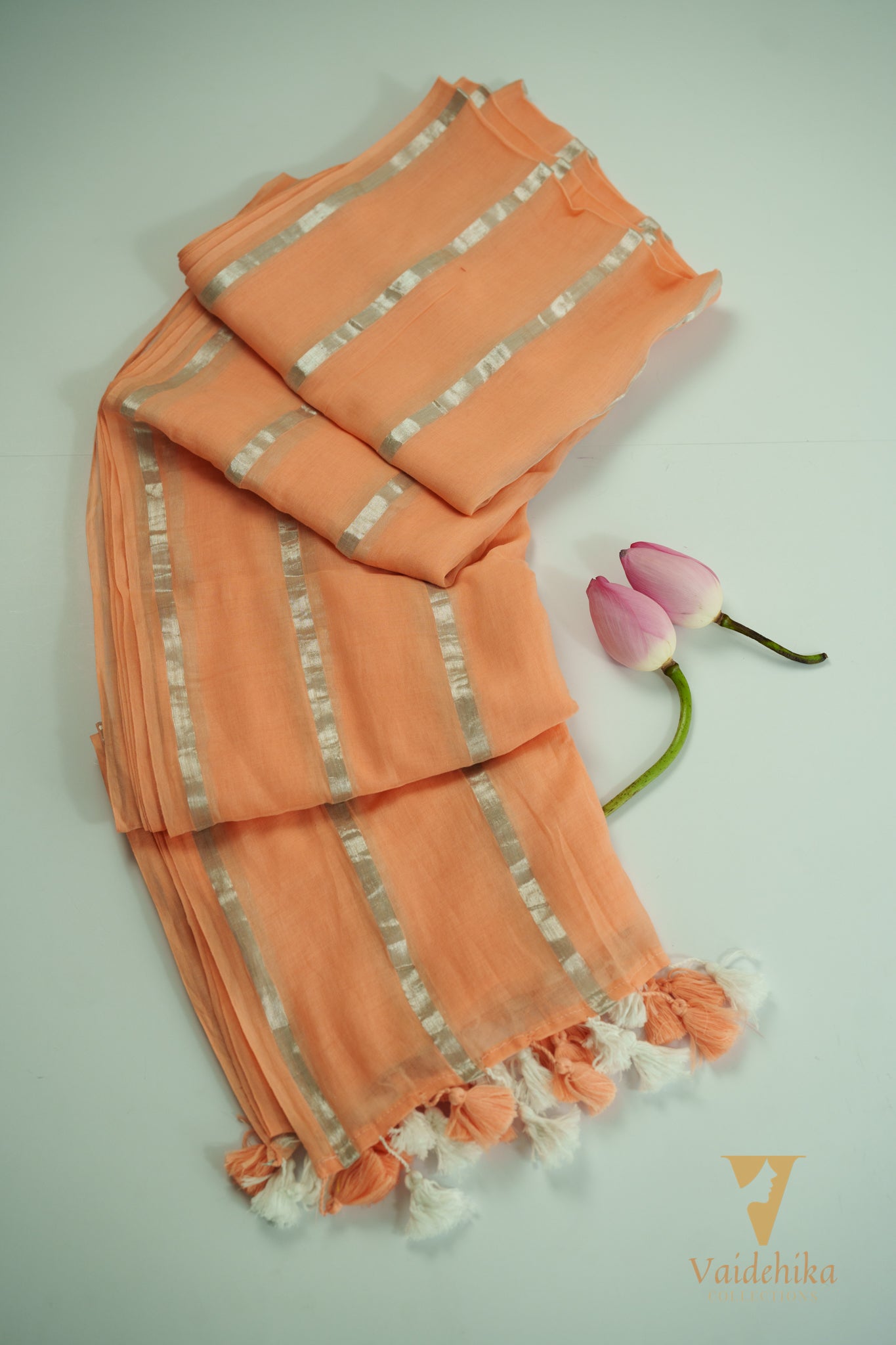 Nithara Orange Saree-VCM154