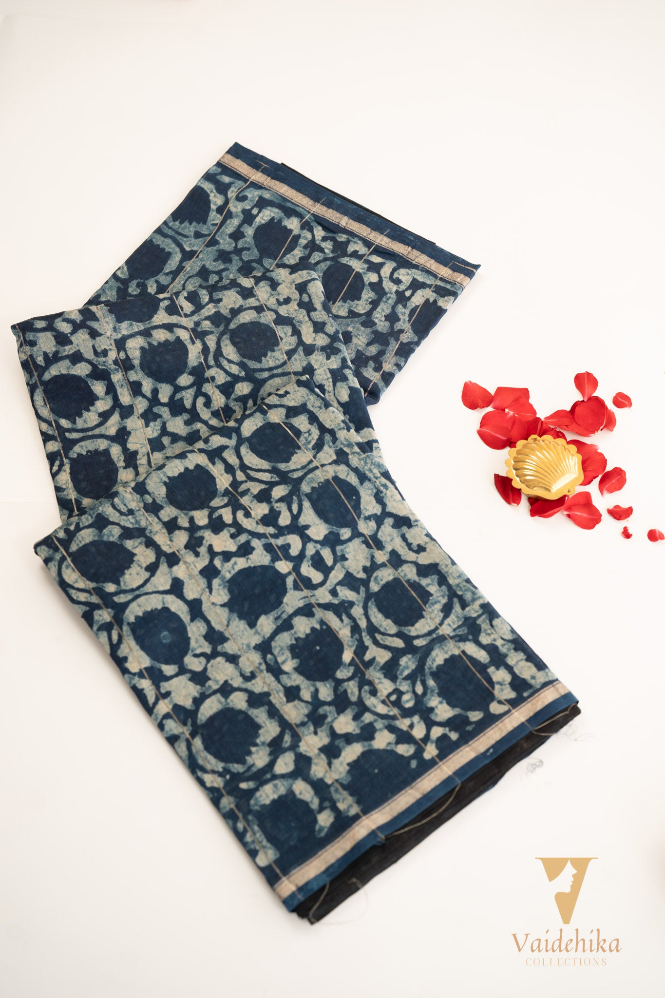 CHANDERI BLOCK PRINT STYLE SAREE