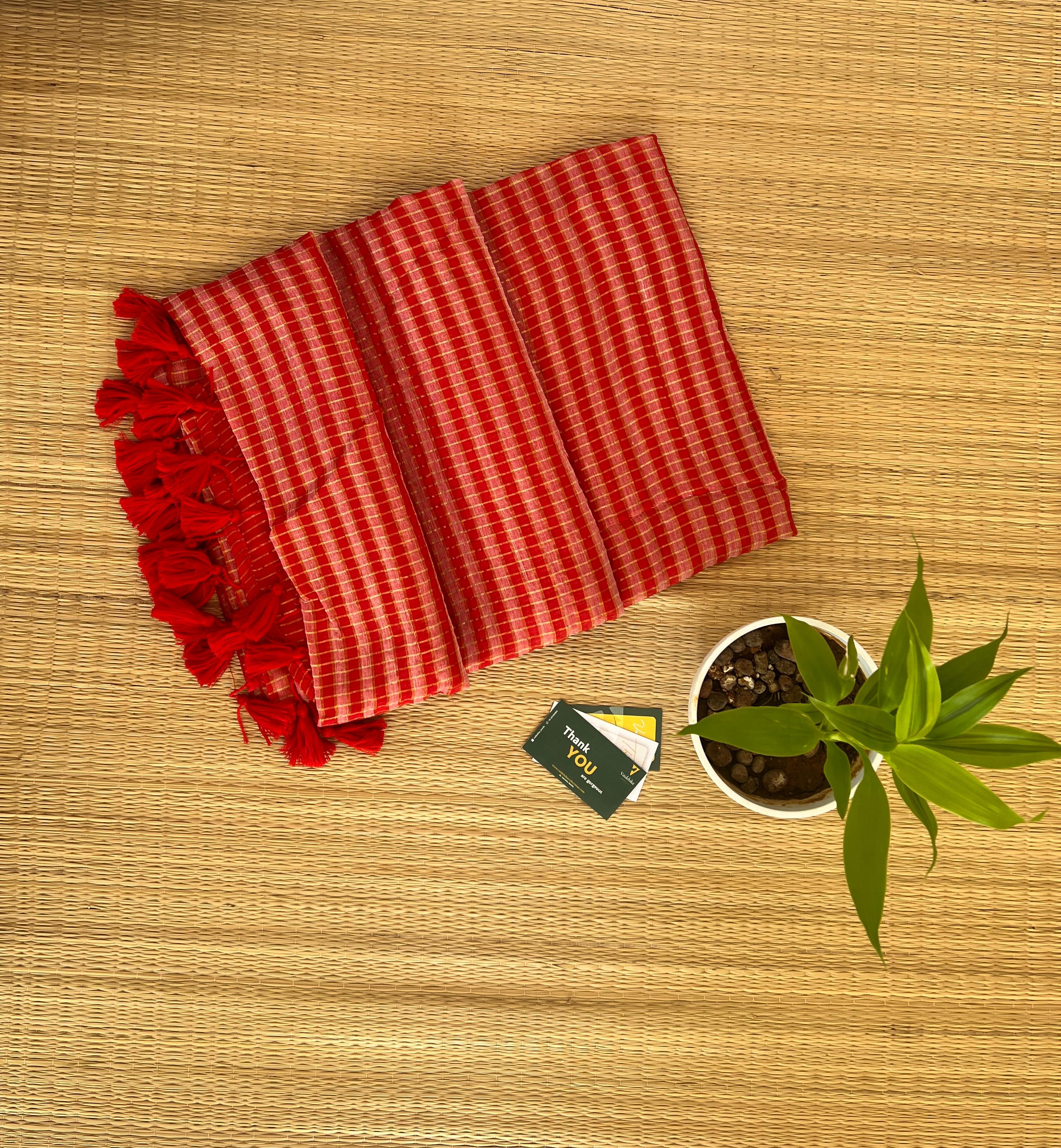 Pavithra Red Saree-VCM008