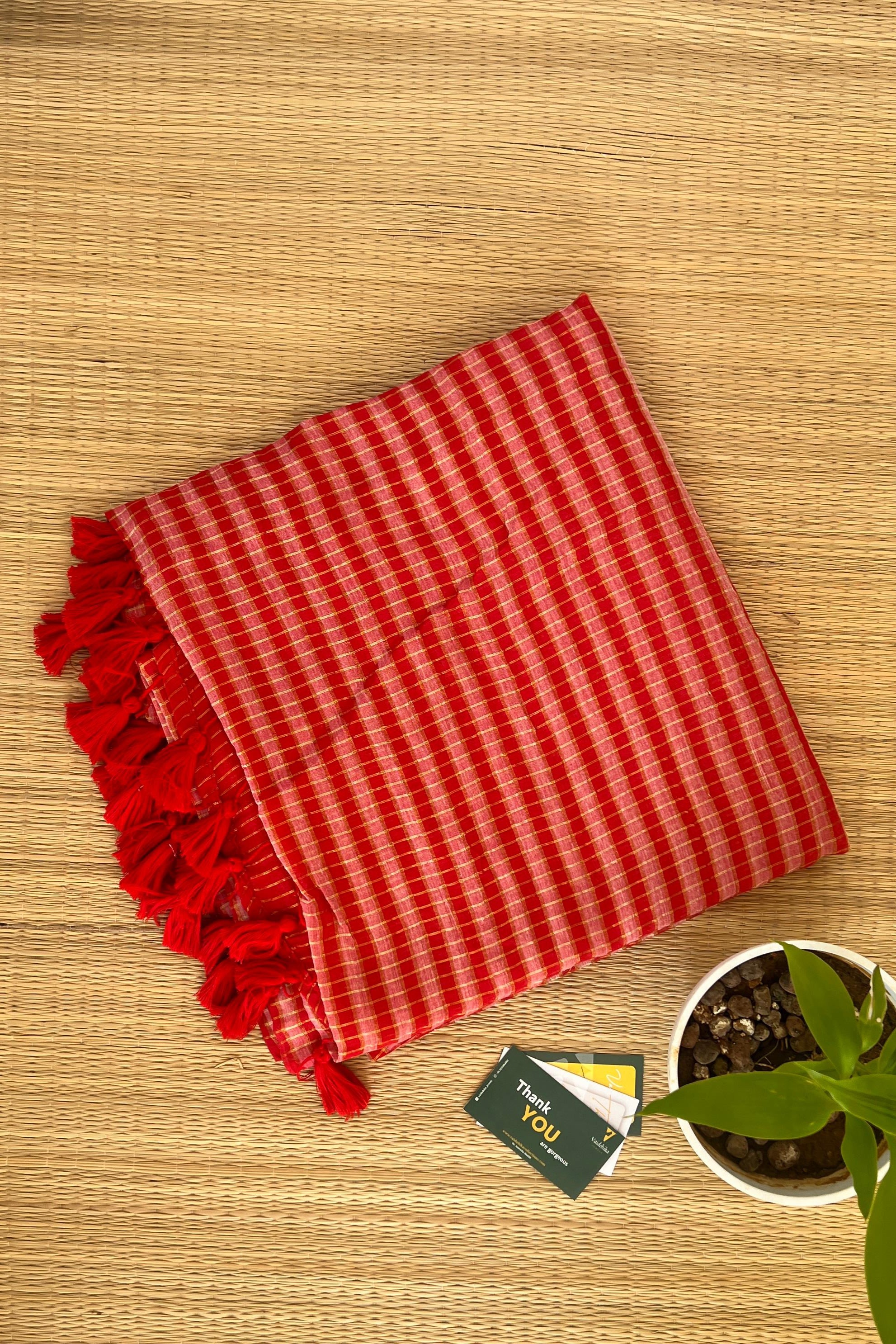 Pavithra Red Saree-VCM008