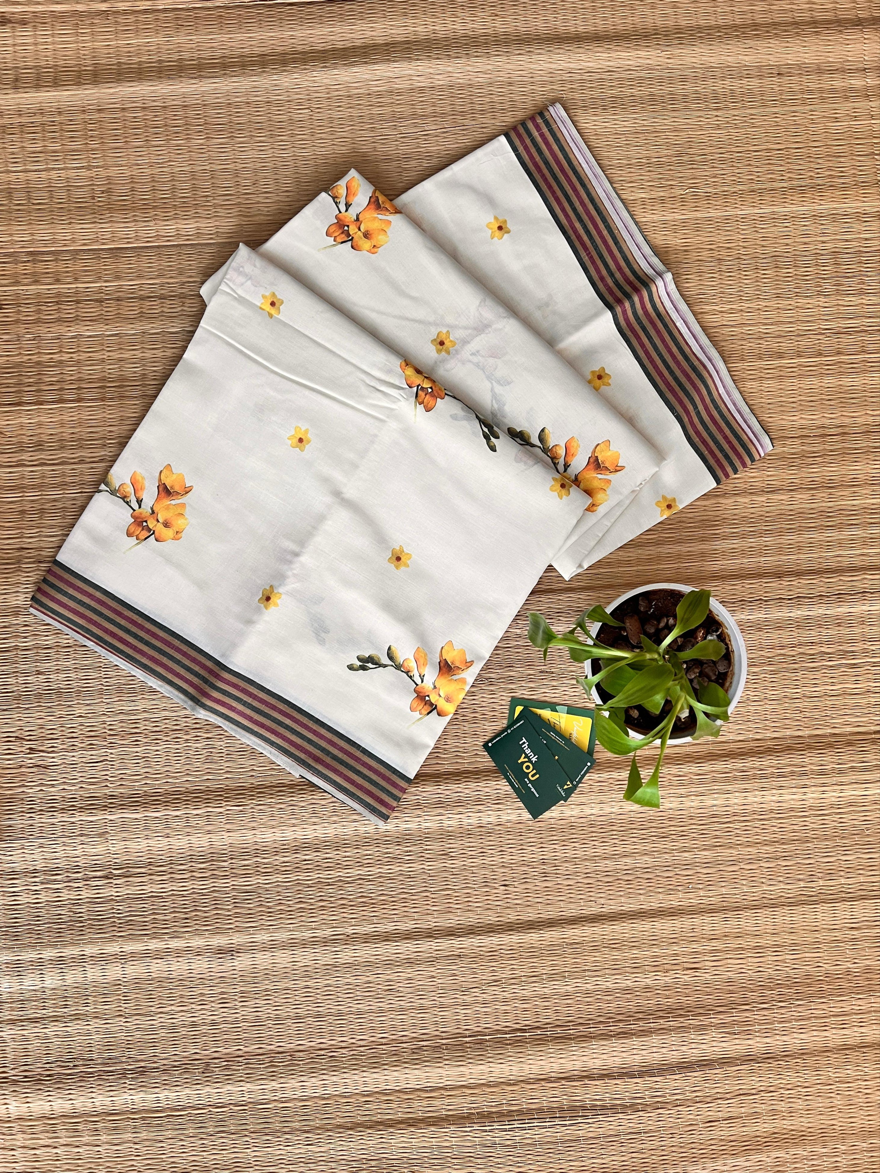 MRIDULA FLOWER SET SAREE- PCMFSS1