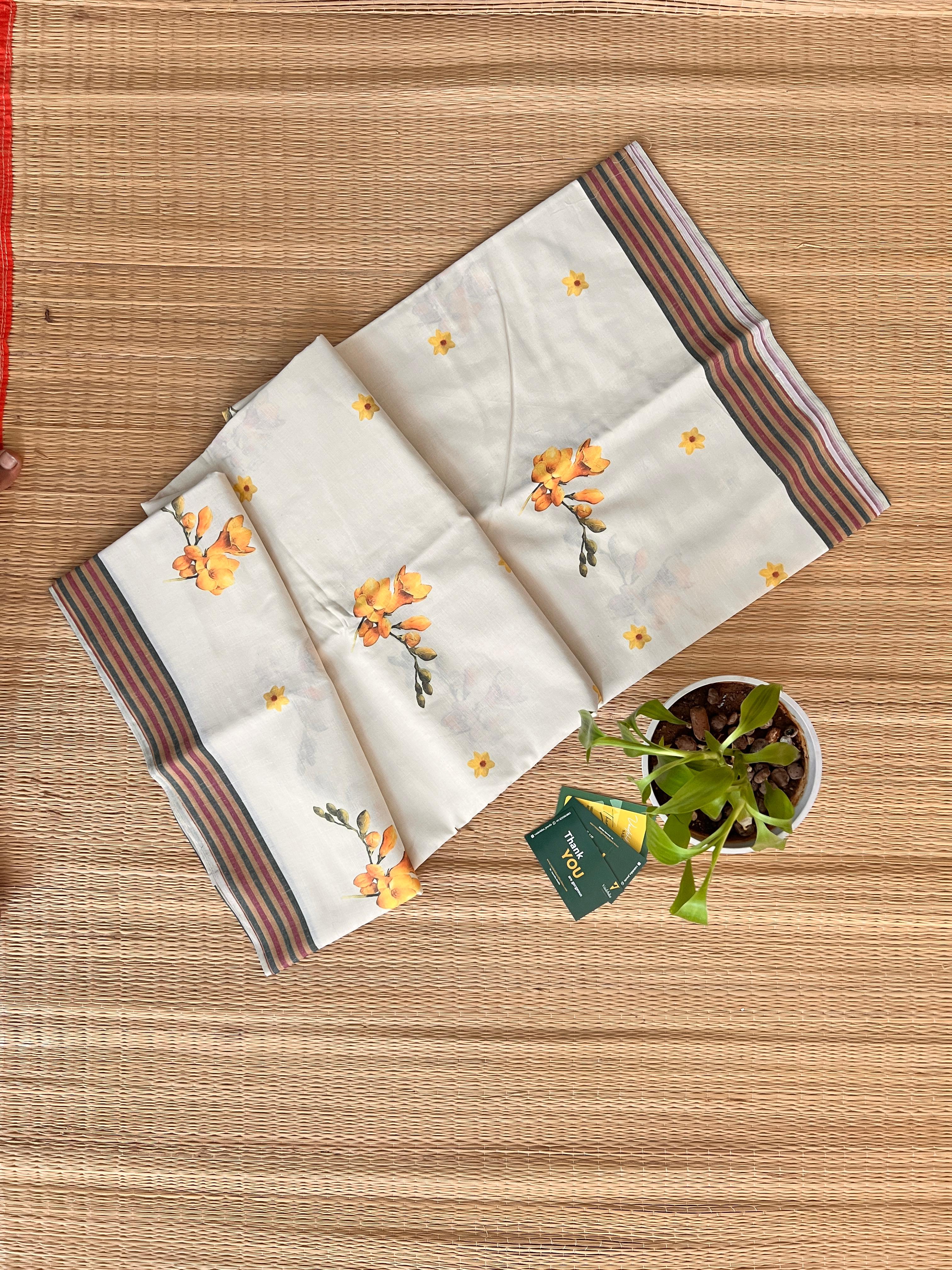 MRIDULA FLOWER SET SAREE- PCMFSS1