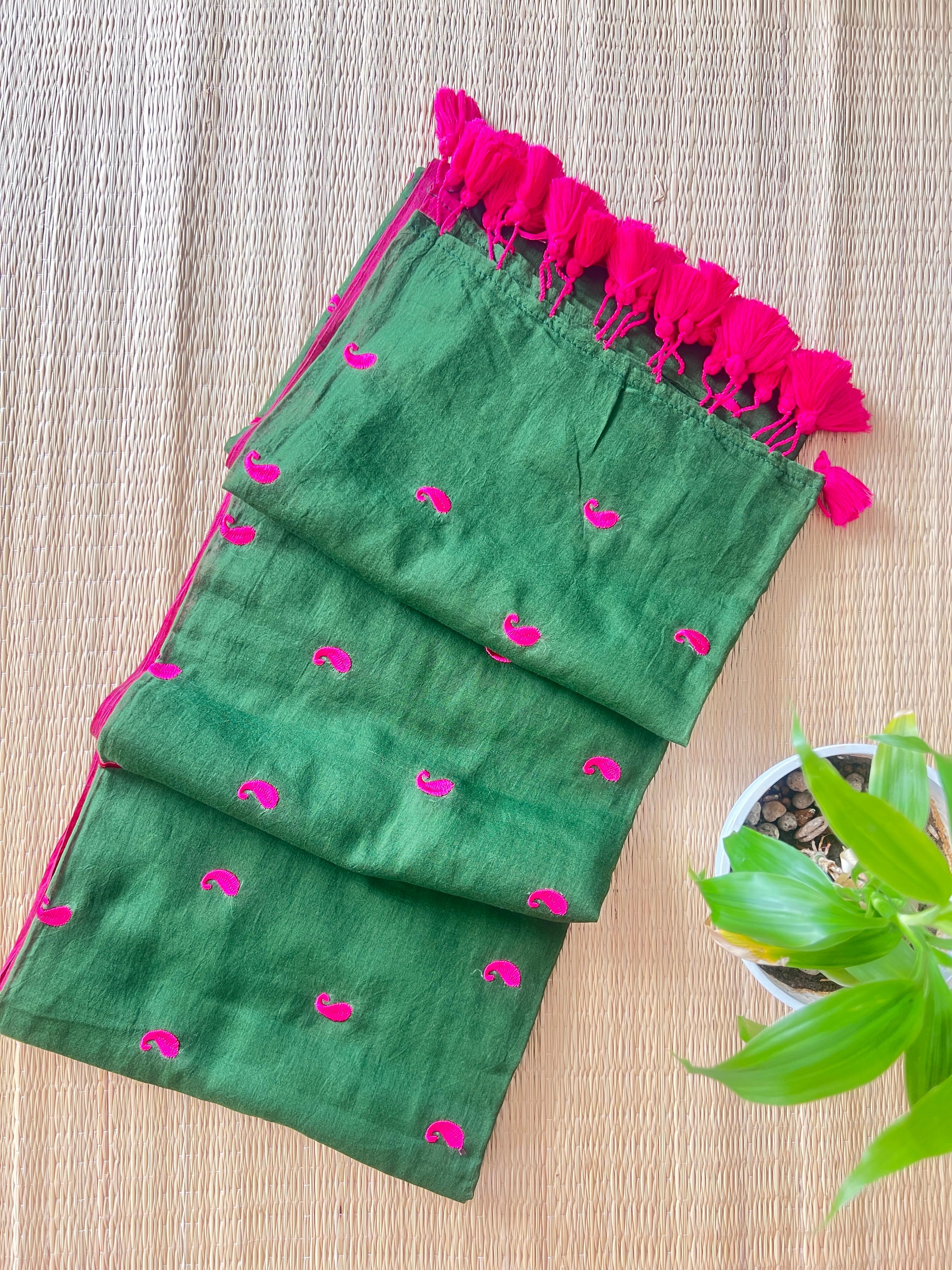 ALPHONSA GREEN SAREE-VCM100