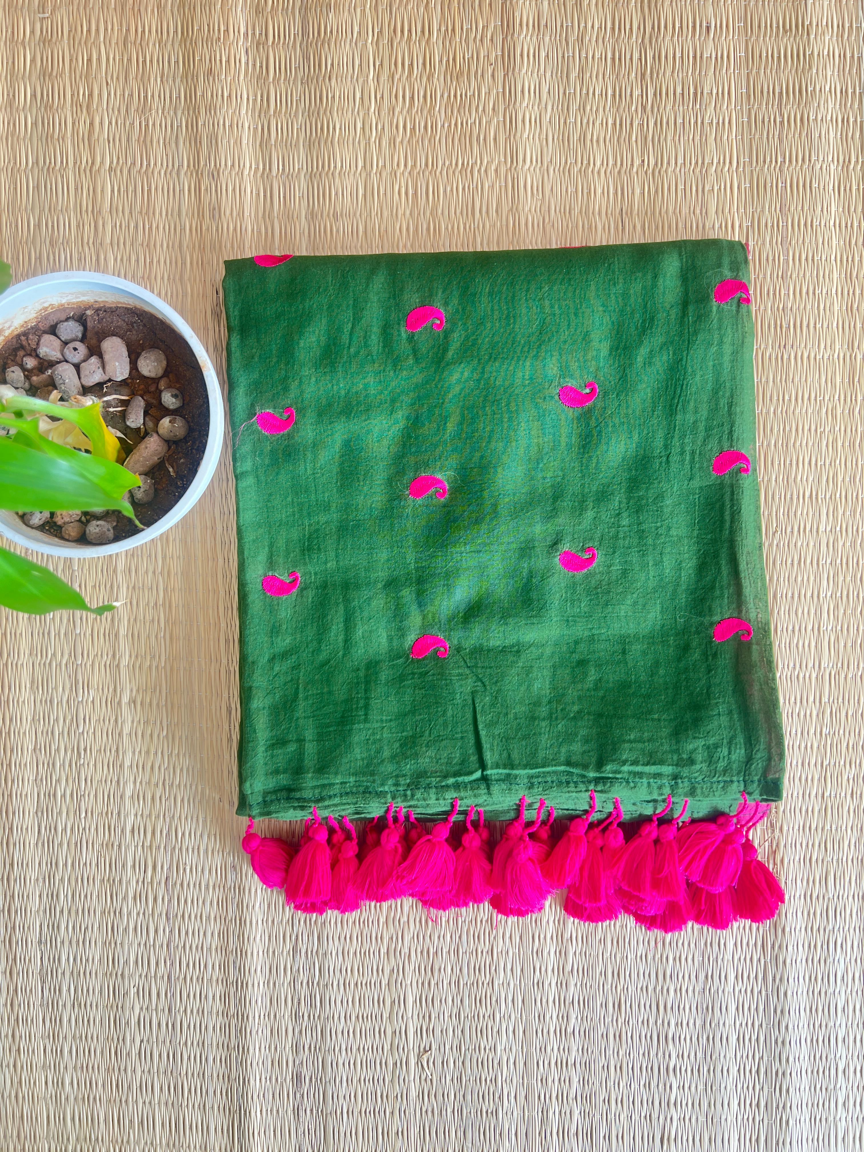 ALPHONSA GREEN SAREE-VCM100