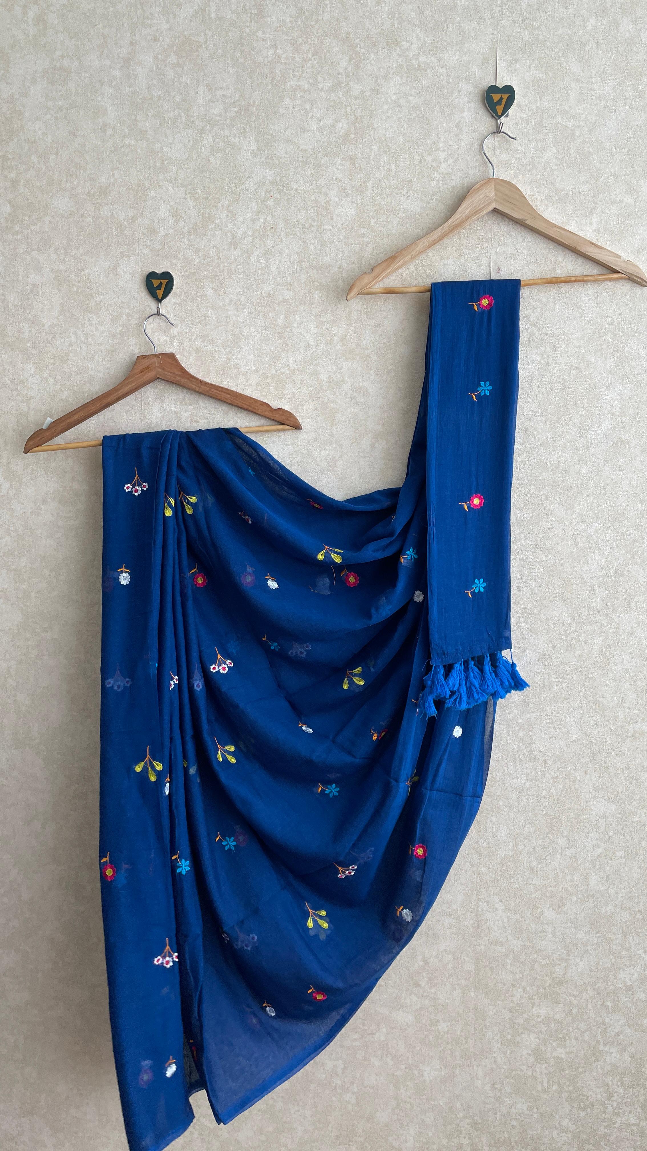 Pallavi Blue Saree-PMCTWB1