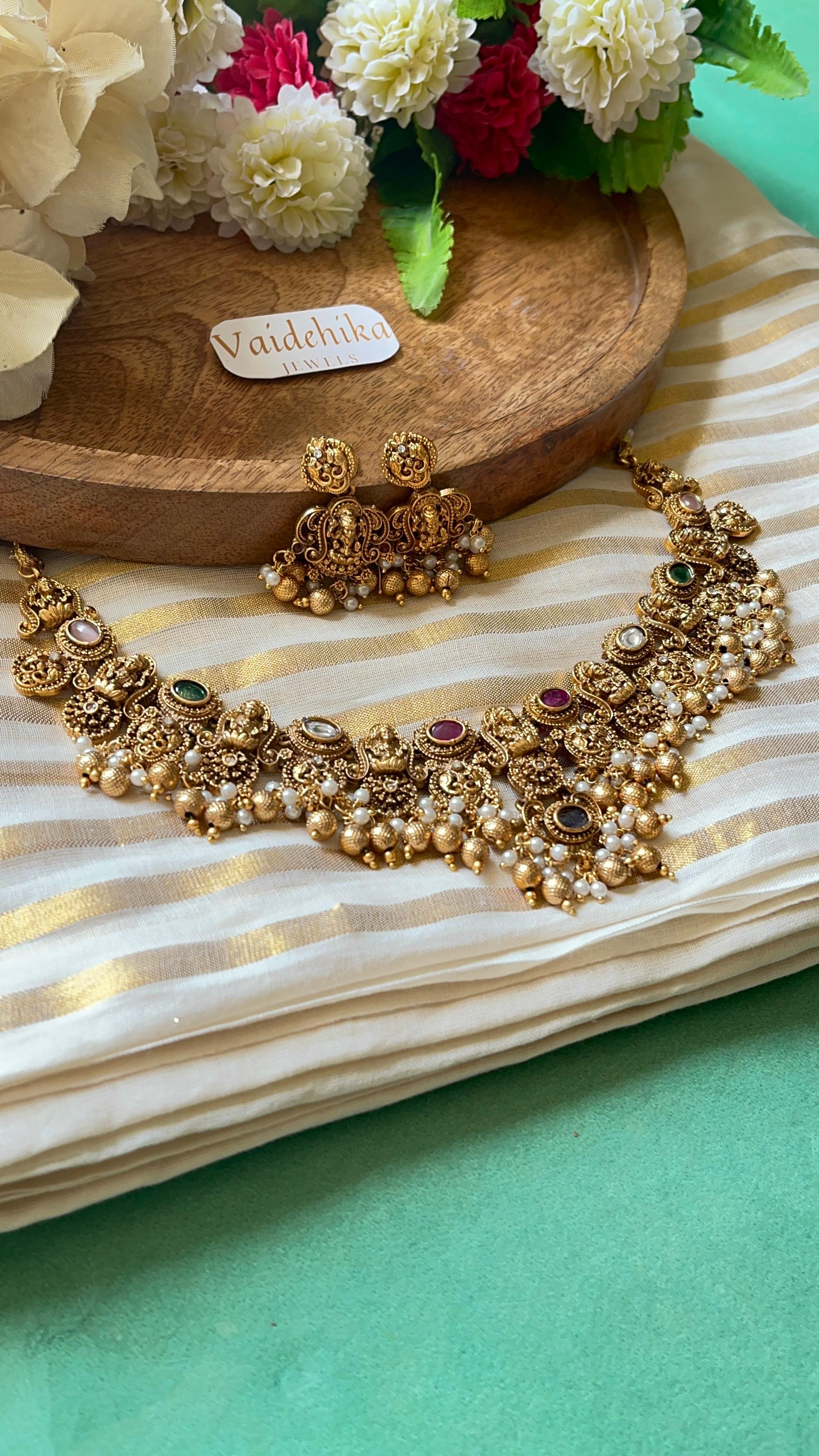 Matte finish necklace set-VJC120